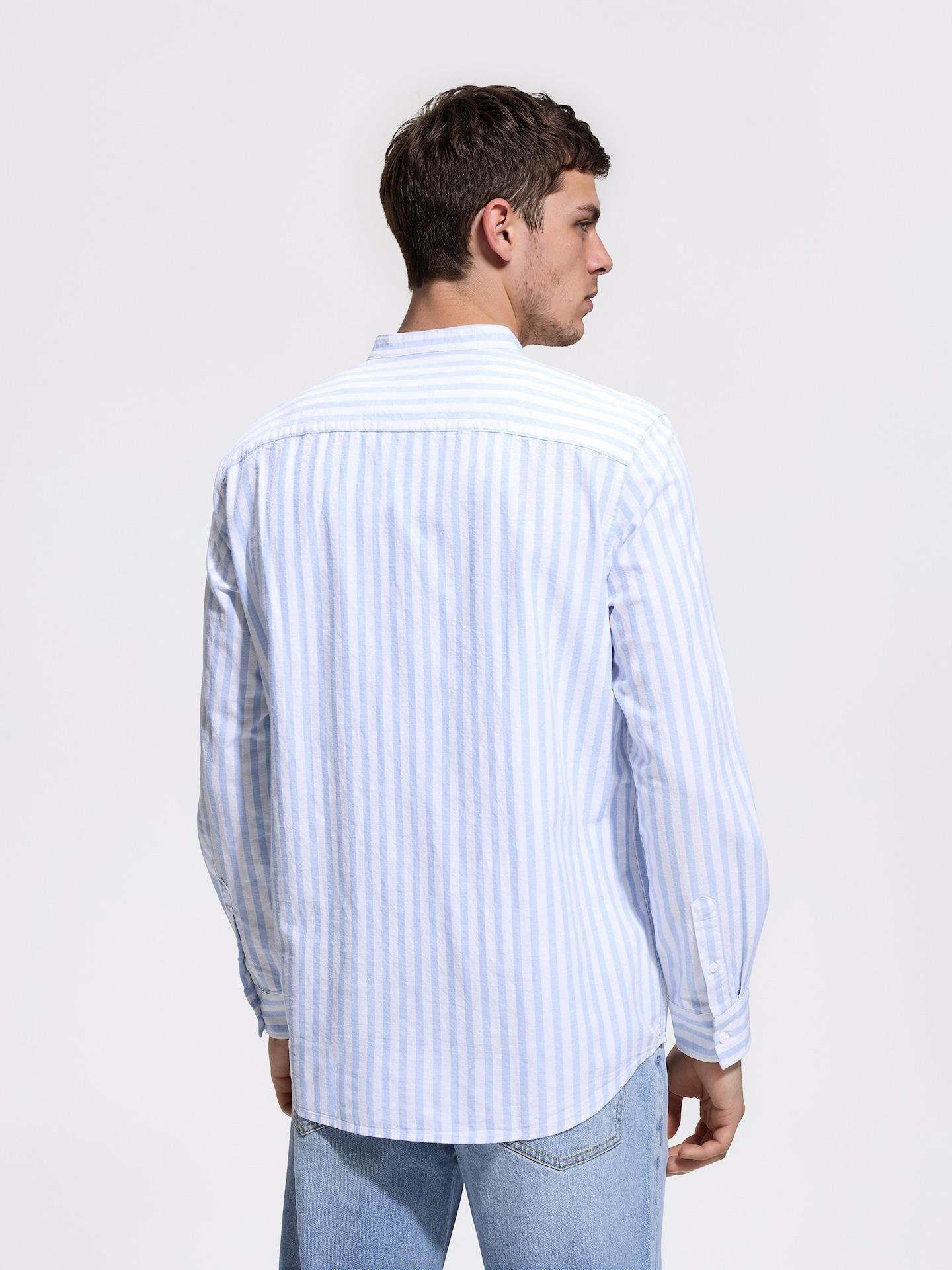 Blue Regular Fit Cotton Shirt, Blue, large image number 3