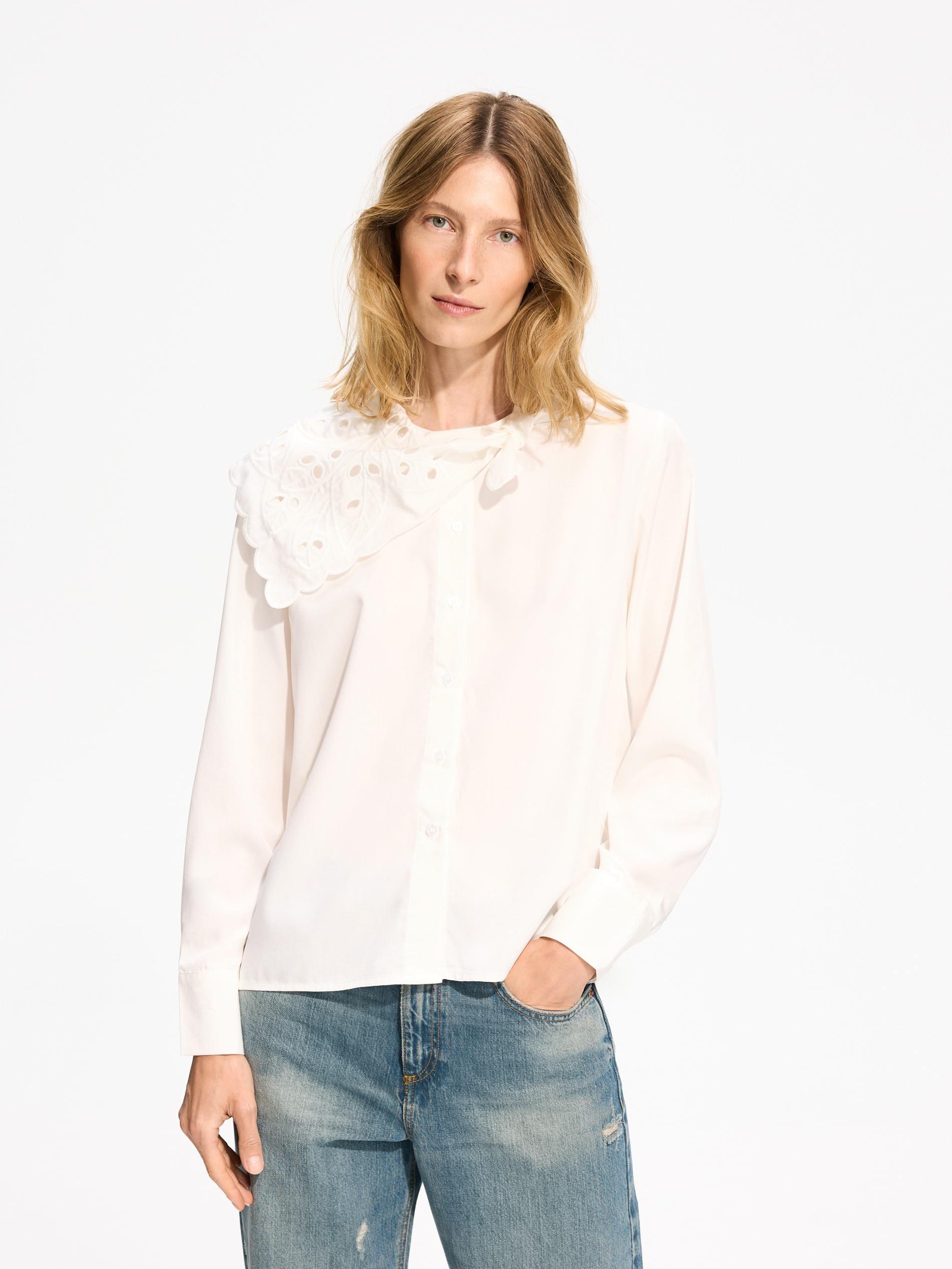 قميص مودال خليط أبيض, White, medium
