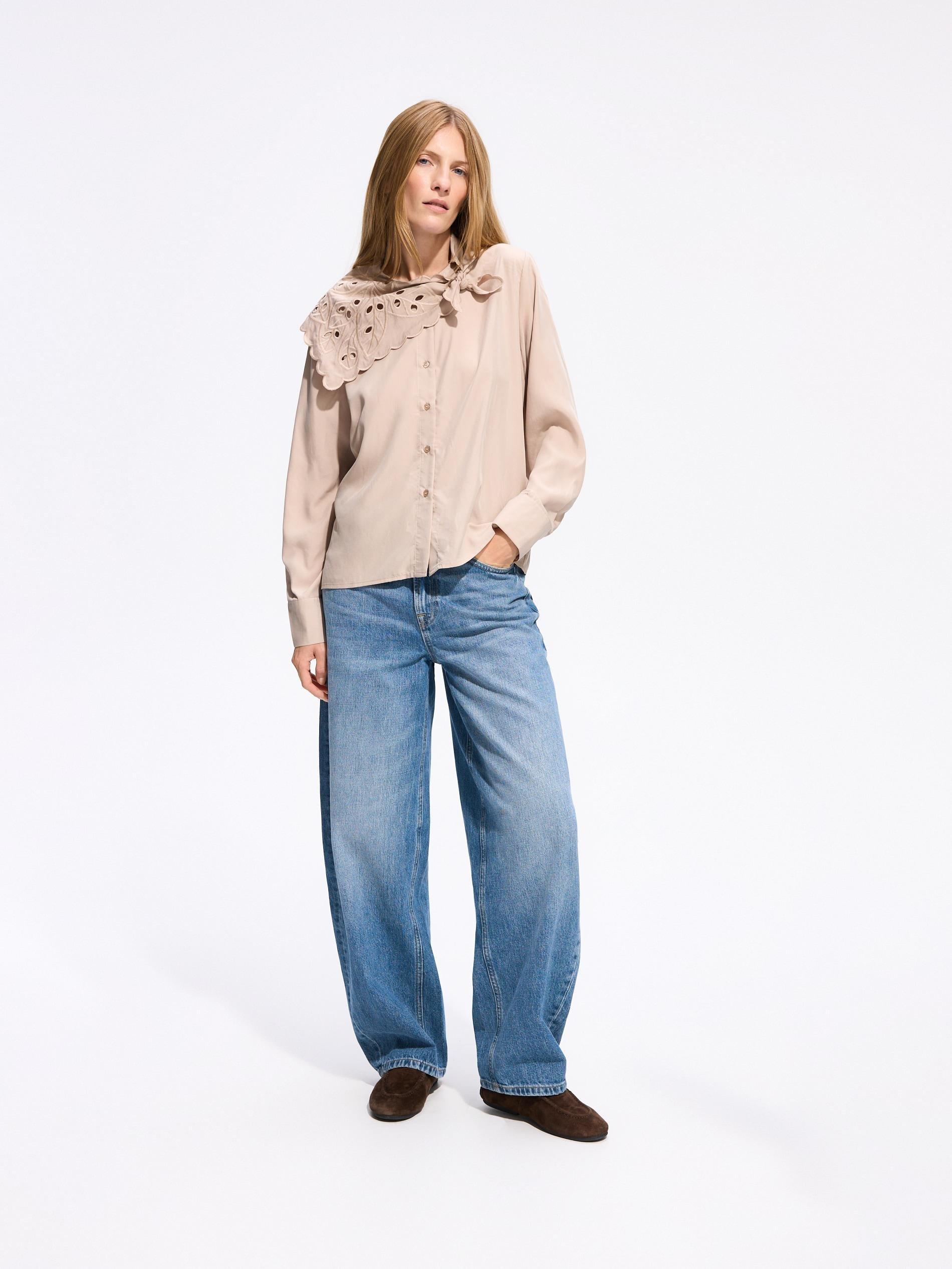 Beige Modal Blend Shirt, Beige, large image number 1