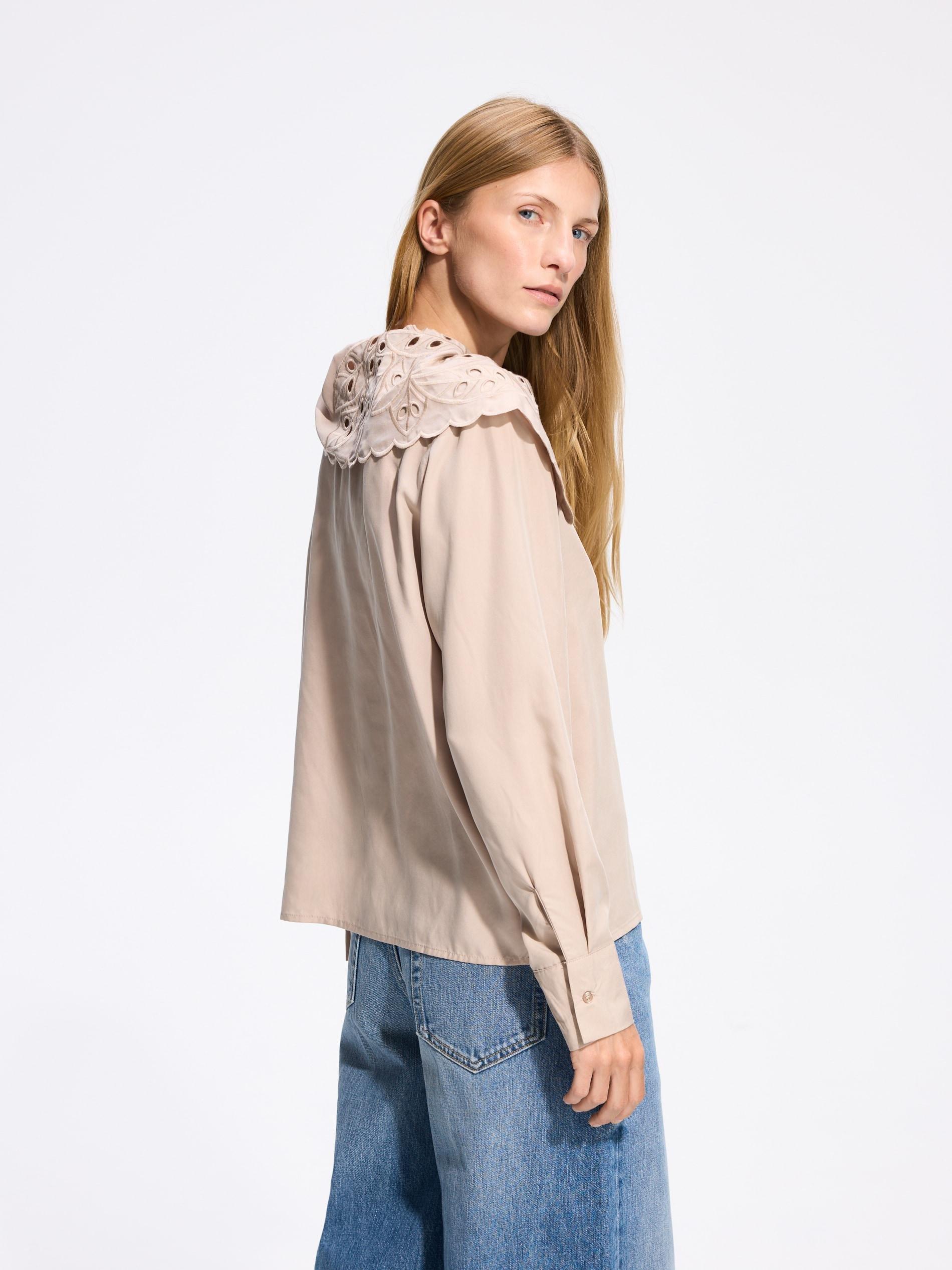Beige Modal Blend Shirt, Beige, large image number 3