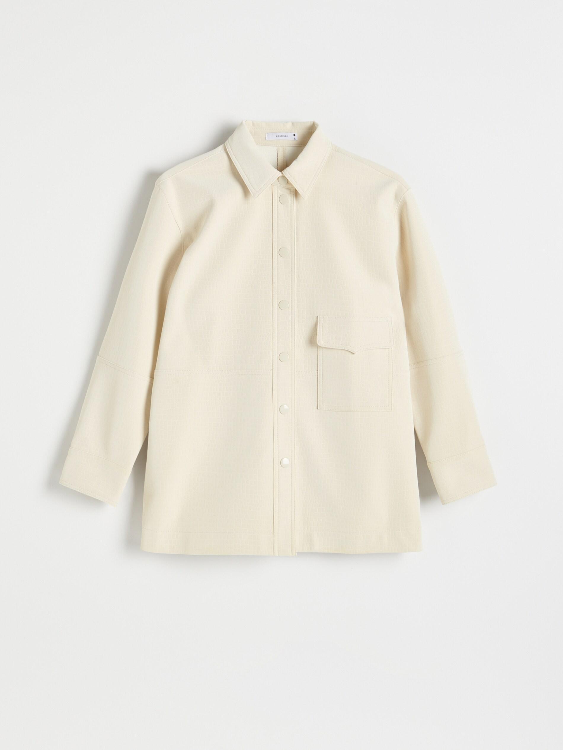 Nude Faux Leather Shirt, , large image number 2