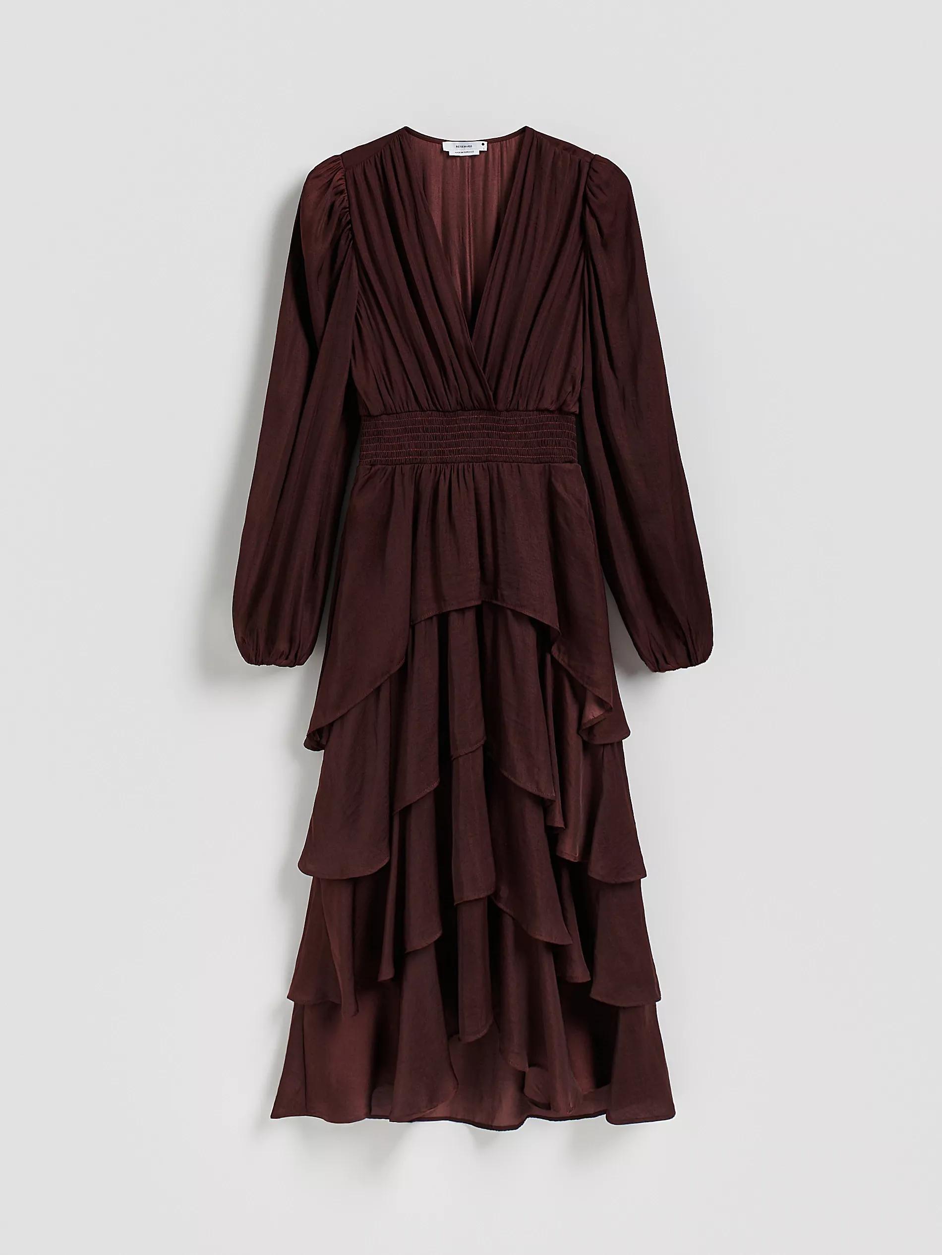 Burgundy Maxi Polka Dot Dress, Burgundy, large image number 3