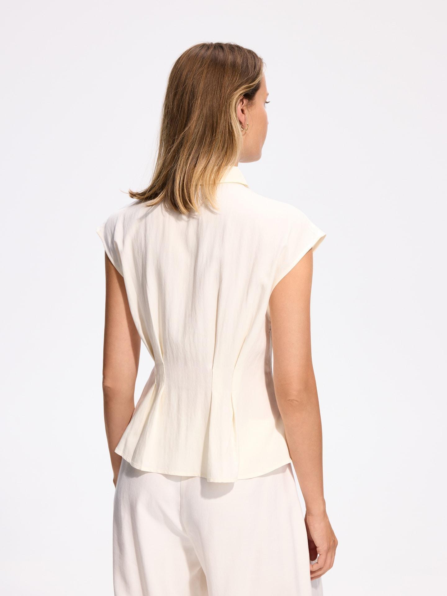 White Fitted Shirt With Viscose, White, medium