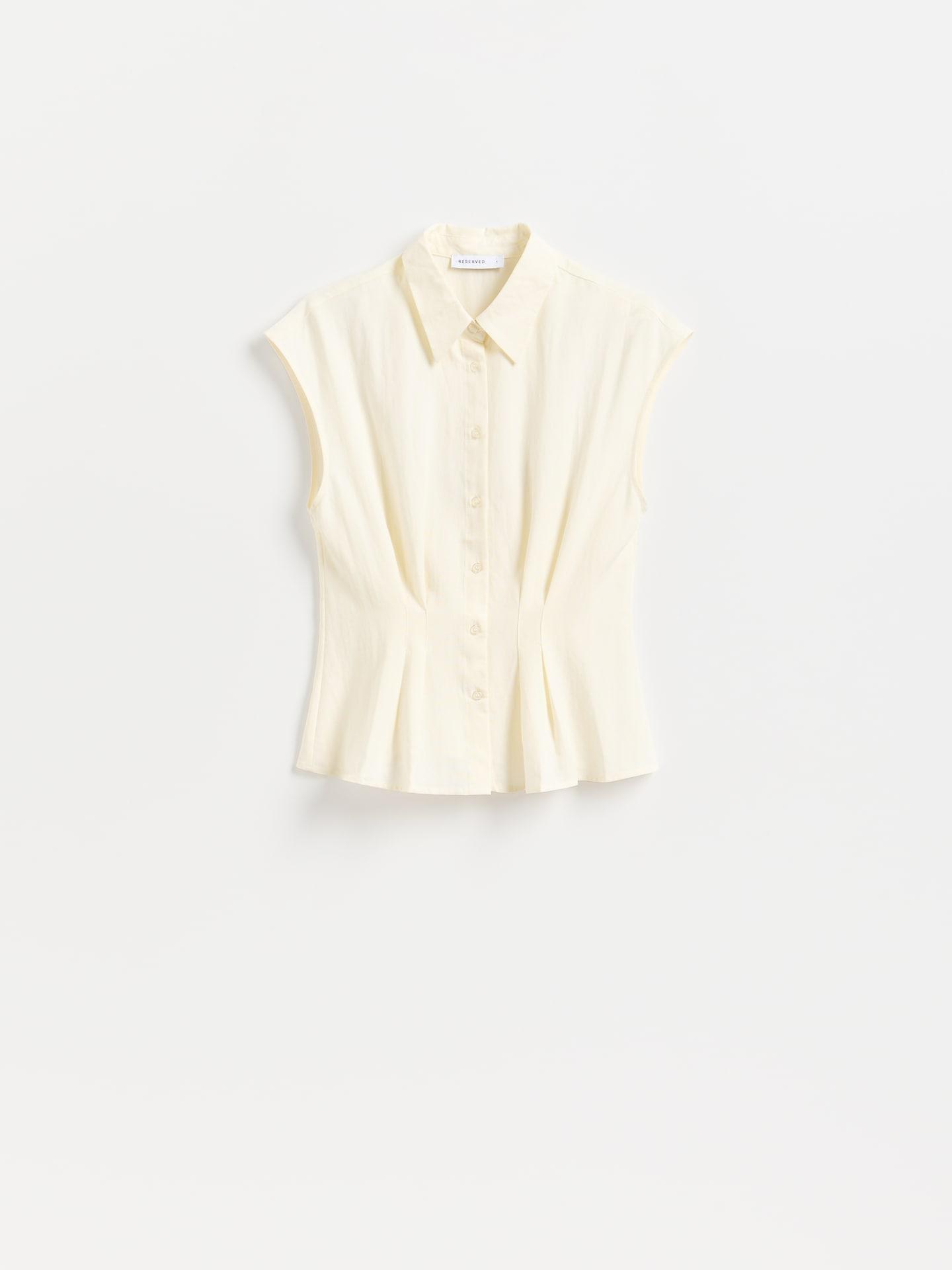 White Fitted Shirt With Viscose, White, large image number 4