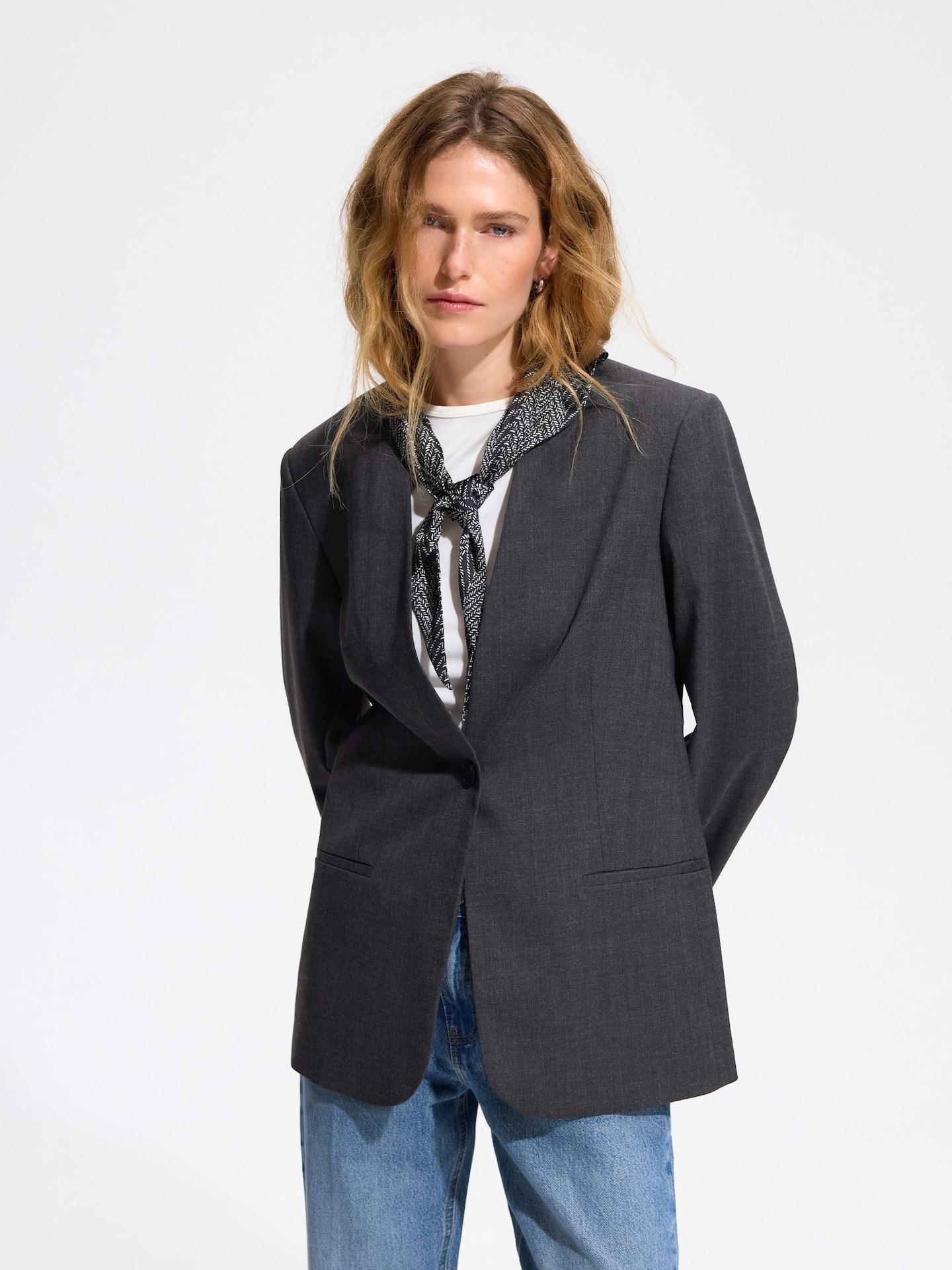 Grey Blazer, Grey, medium
