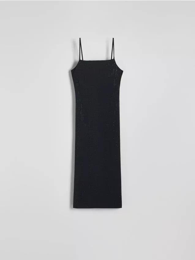 Black Sequin Midi Dress, , large image number 0
