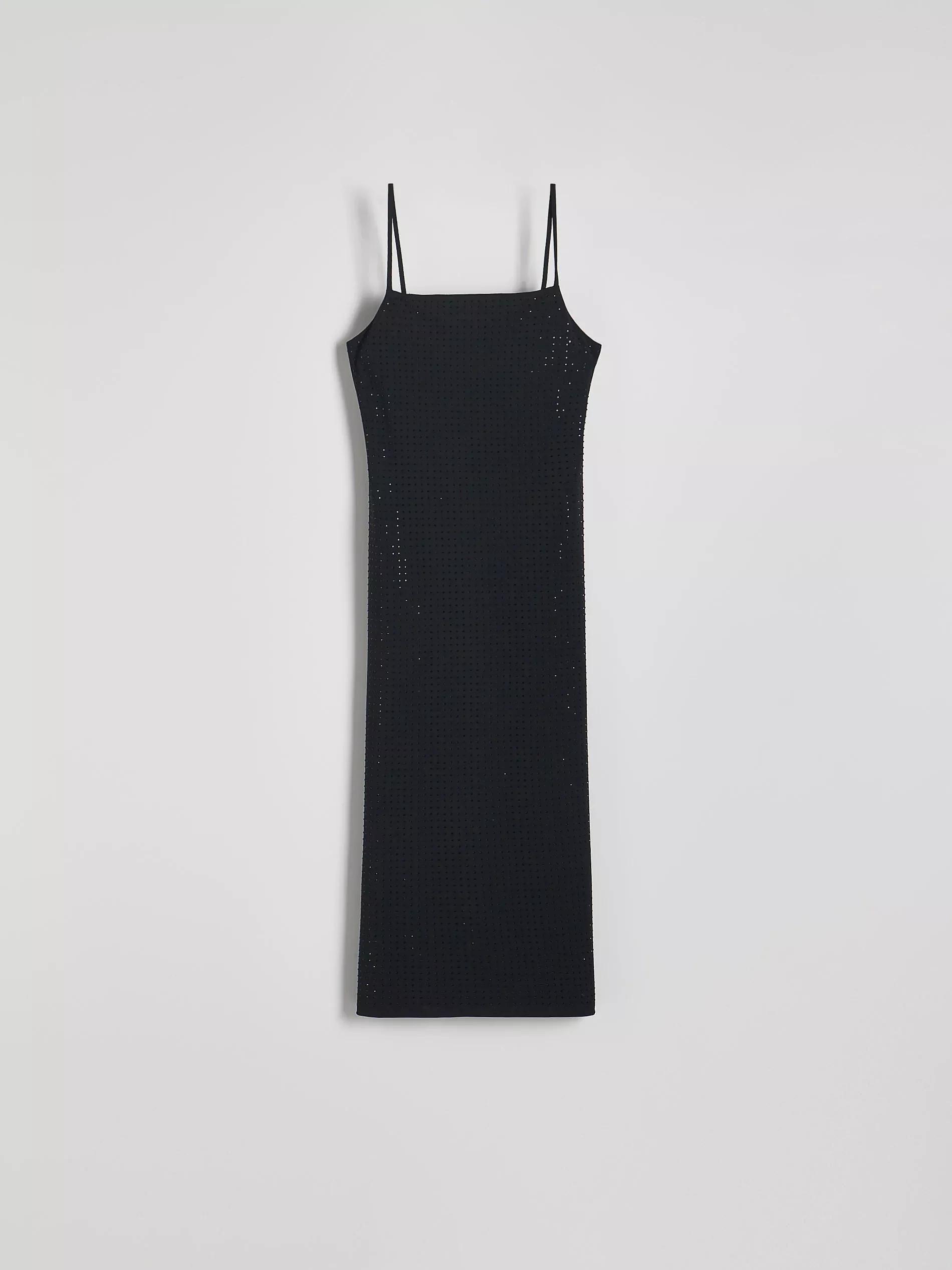 Black Sequin Midi Dress, , large image number 1