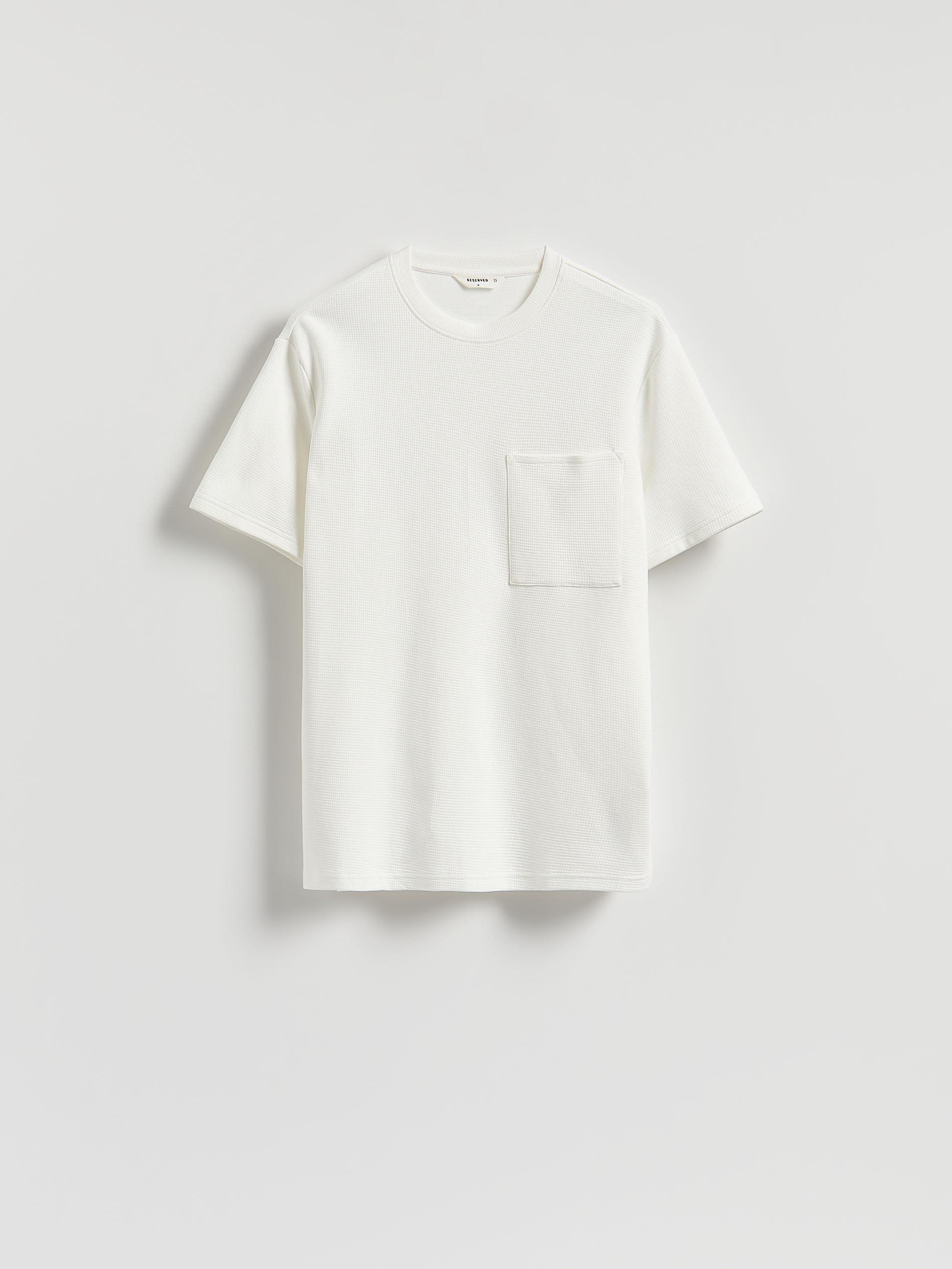 Cream Comfort Fit Structural Fabric T-Shirt, Ivory, large image number 3