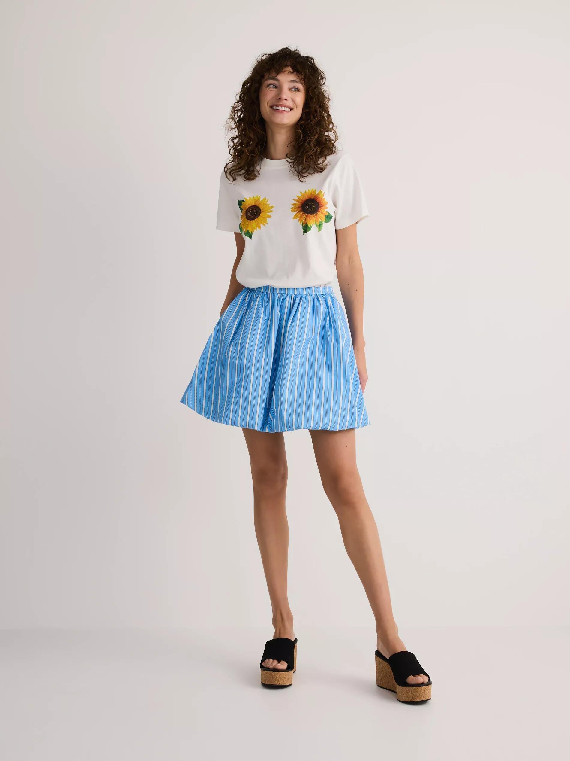 Blue Bubble Skirt With Stripes, , large image number 2