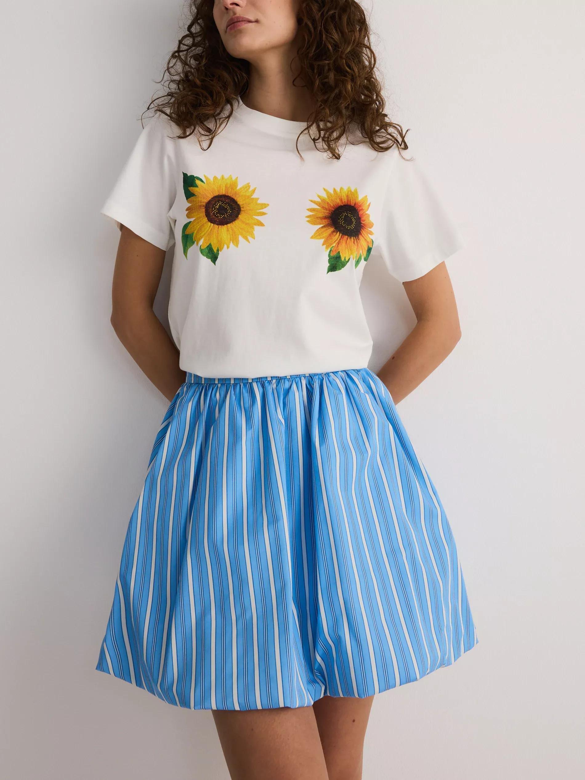 Blue Bubble Skirt With Stripes, , large image number 4