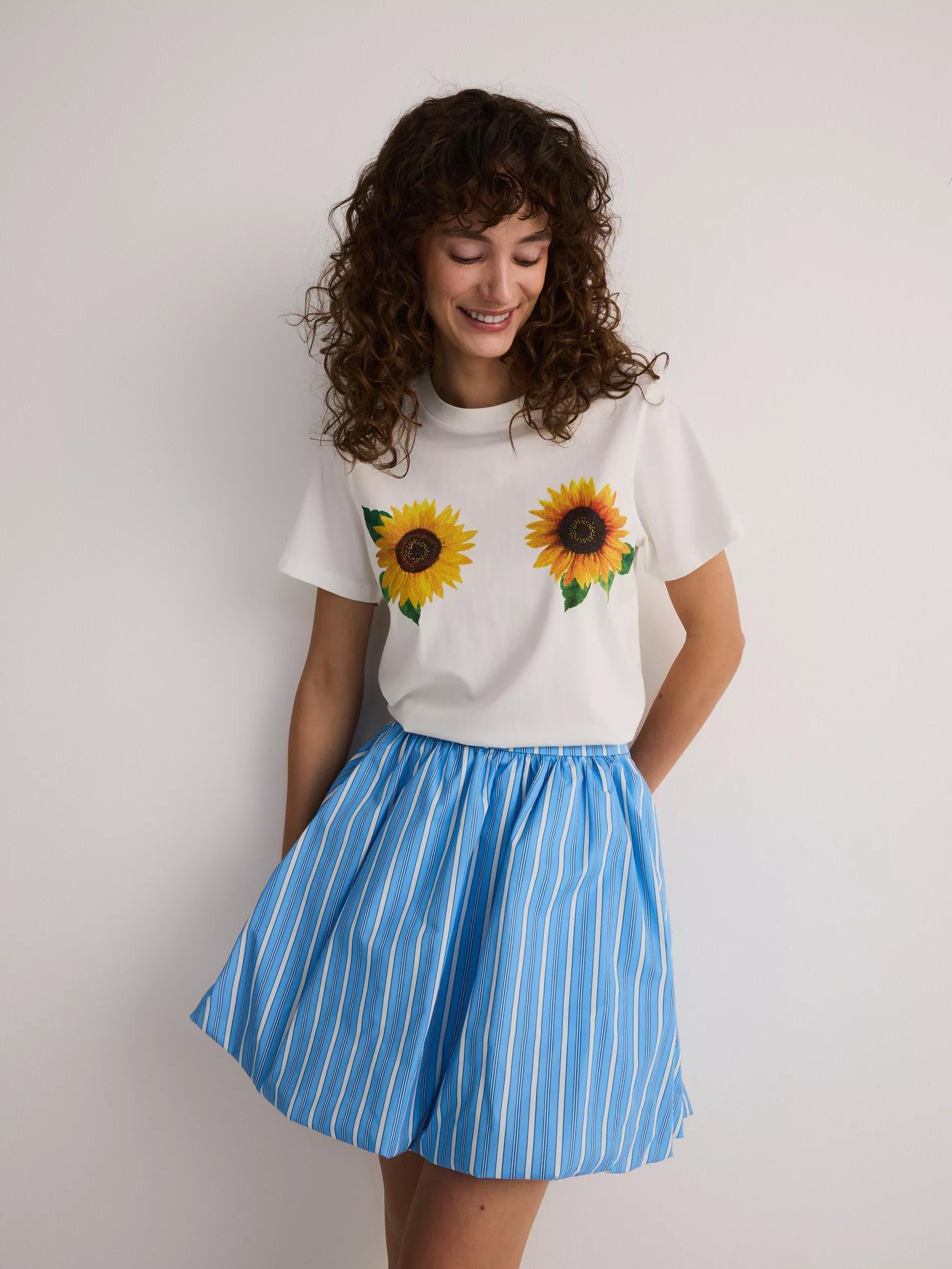 Blue Bubble Skirt With Stripes, , large image number 5