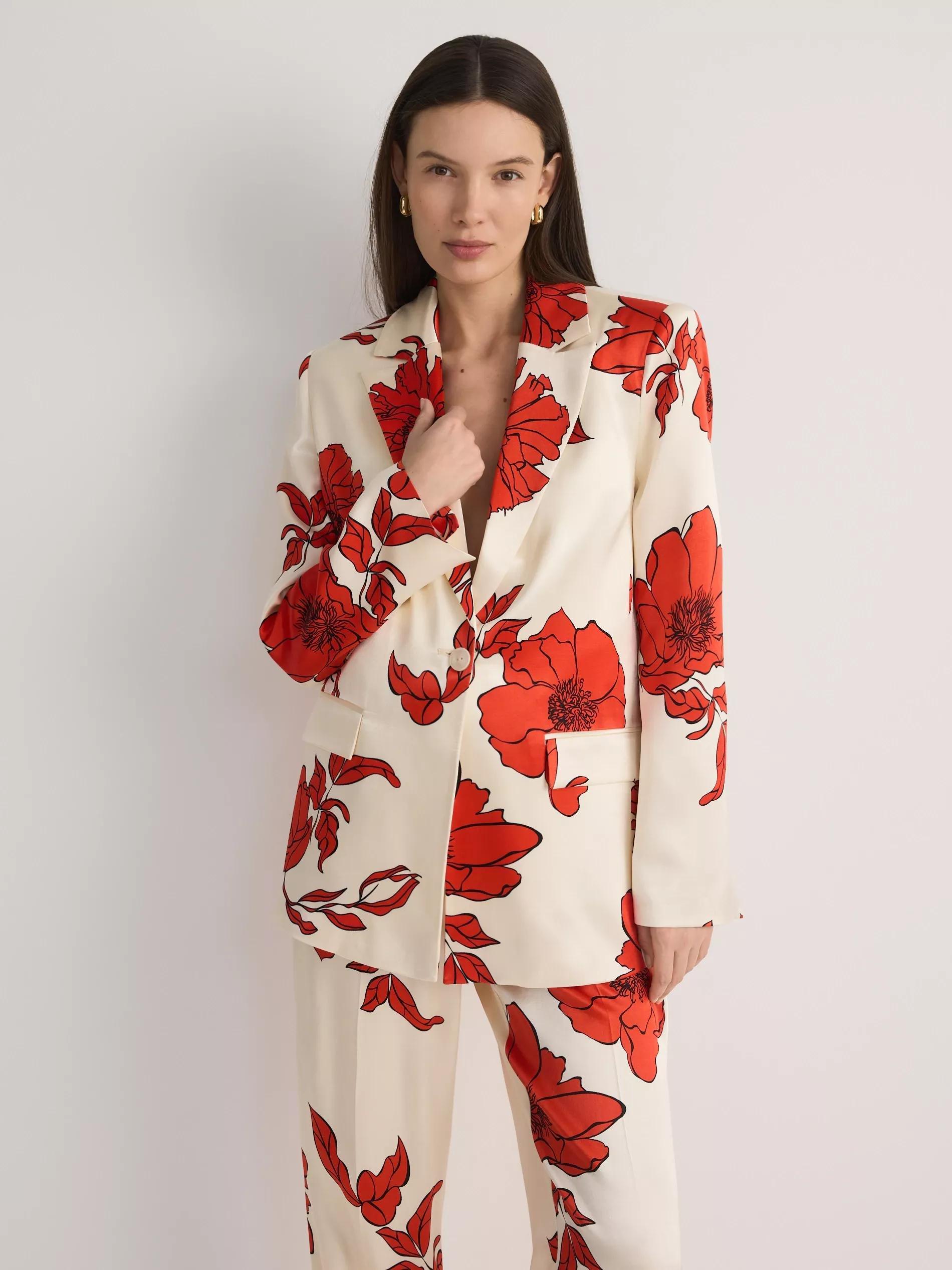 Multicolour Floral Suit Jacket, , large image number 1