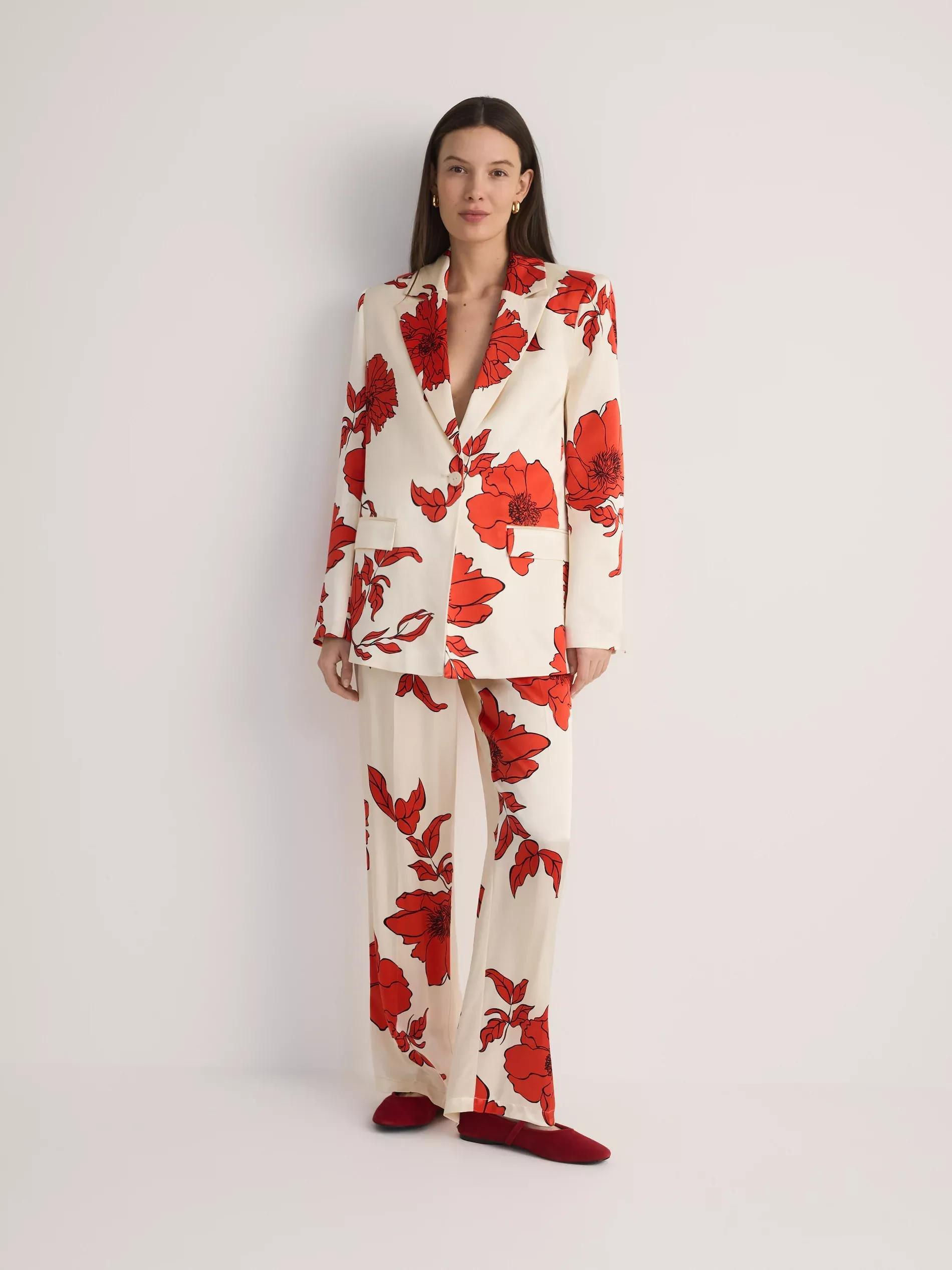 Multicolour Floral Suit Jacket, , large image number 4
