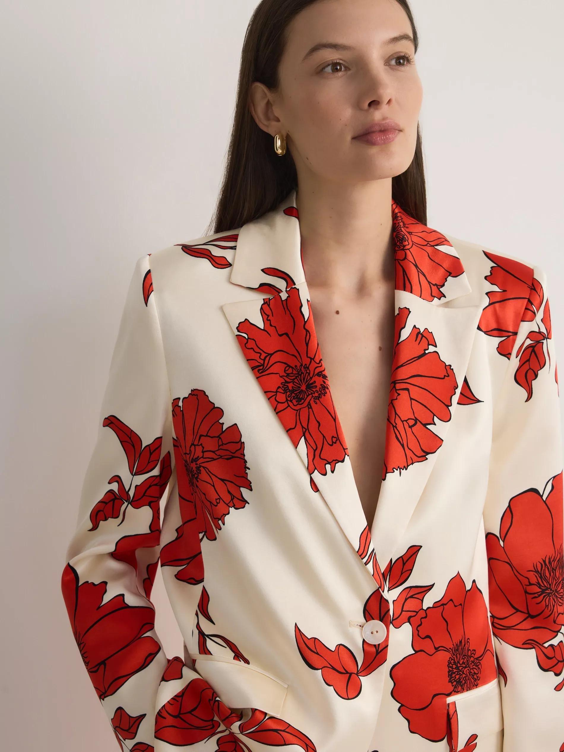 Multicolour Floral Suit Jacket, , large image number 5