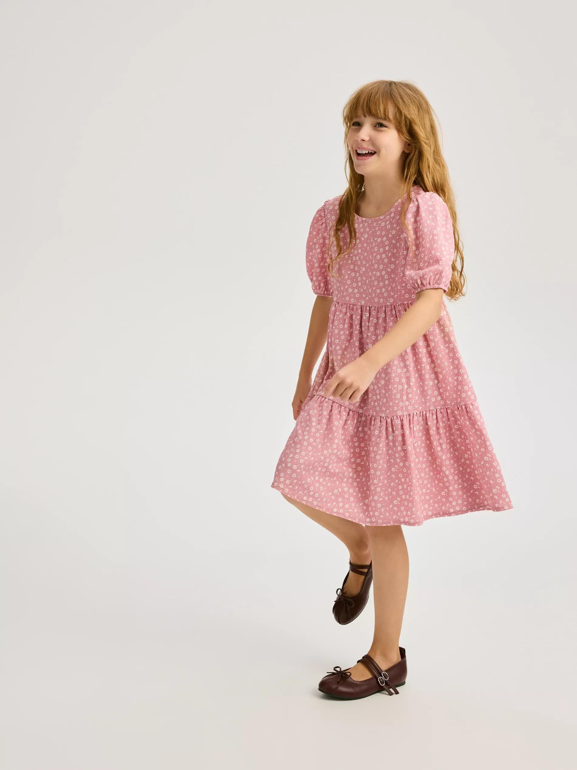 Purple Patterned Dress, Purple, medium