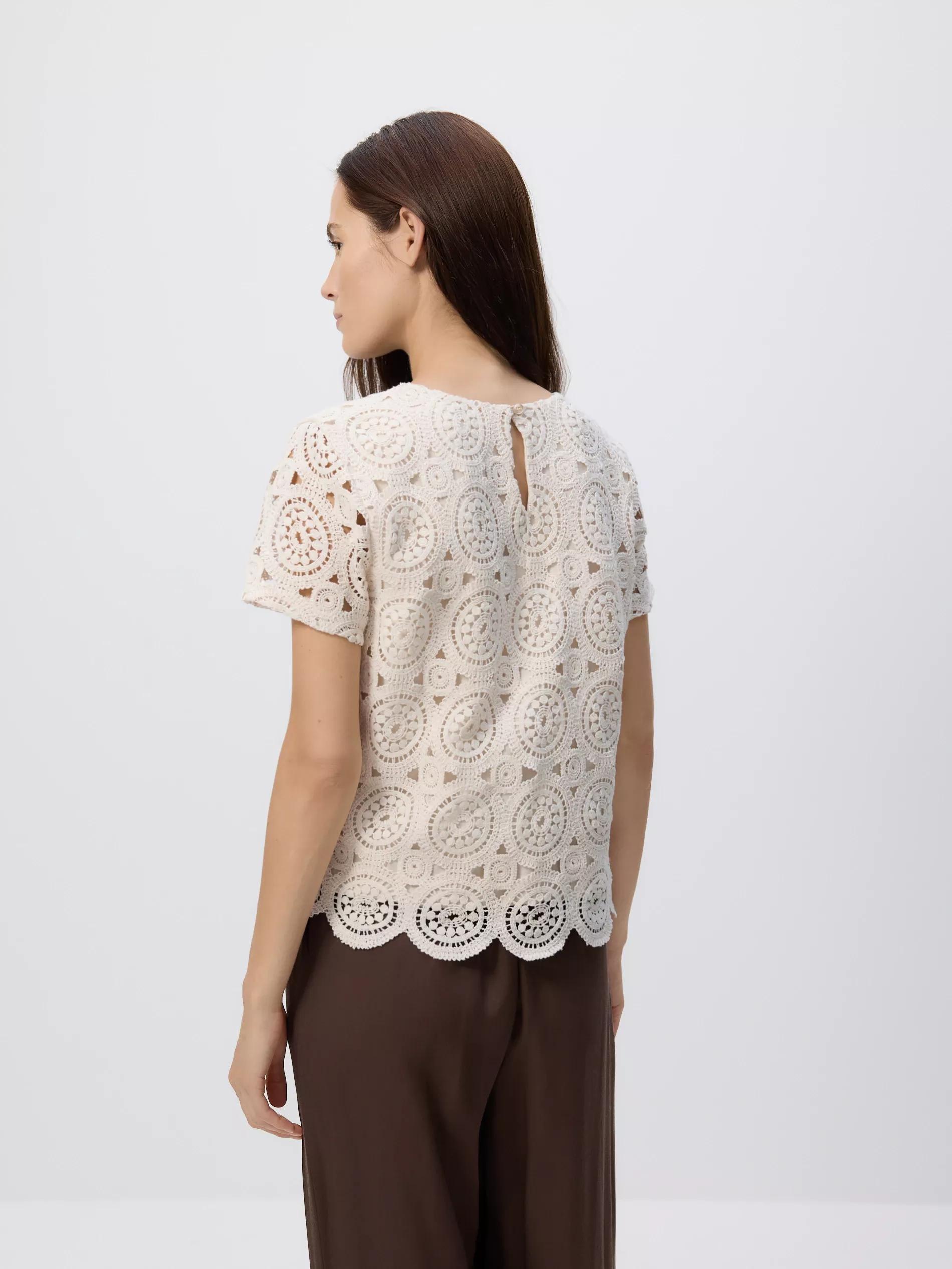CREAM Crochet top, Ivory, large image number 3