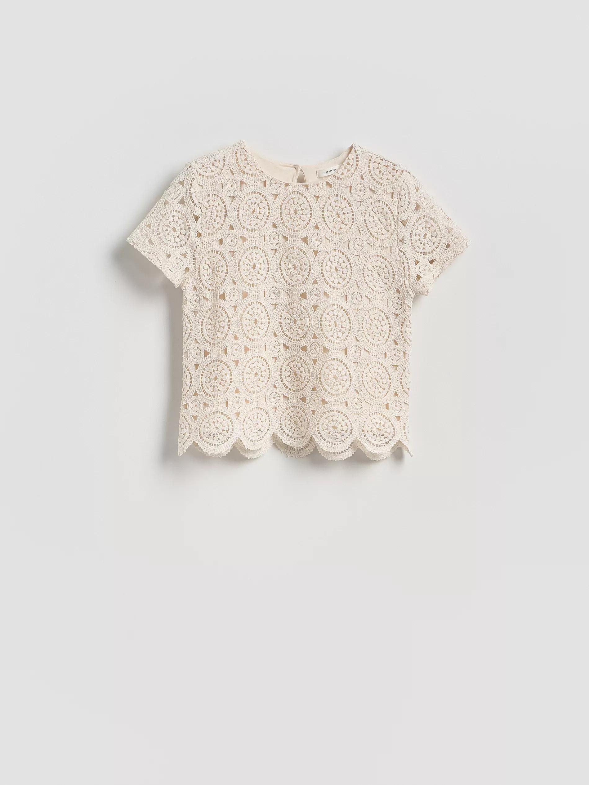 CREAM Crochet top, Ivory, large image number 4