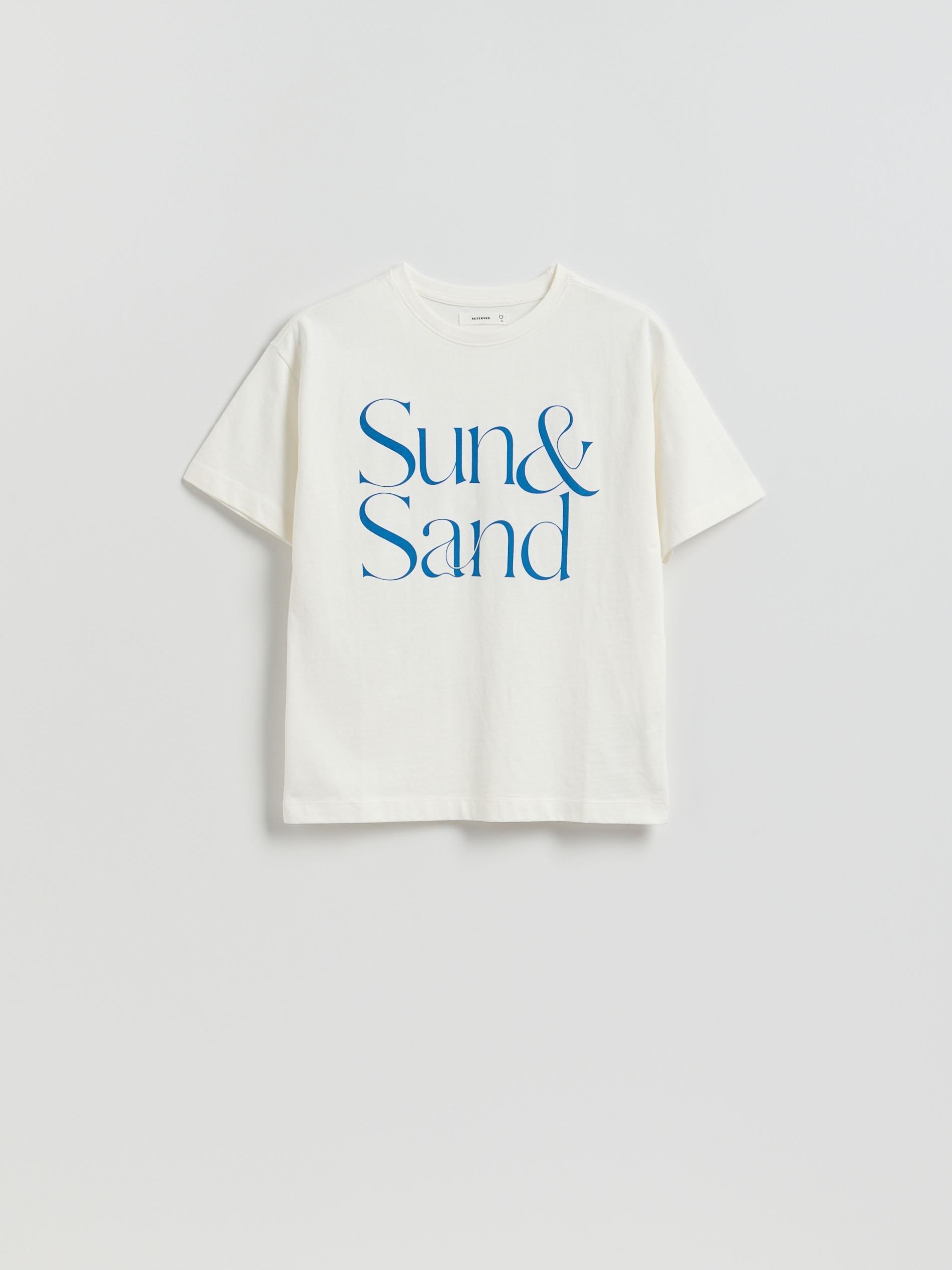 White Cotton T-Shirt With Print, White, large image number 0