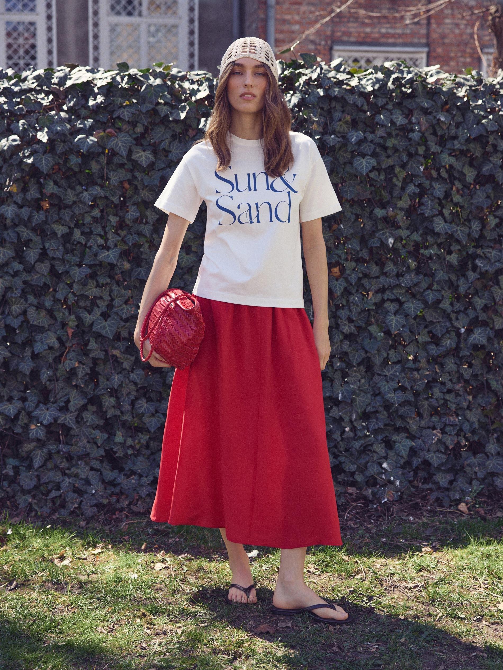 White Cotton T-Shirt With Print, White, large image number 3