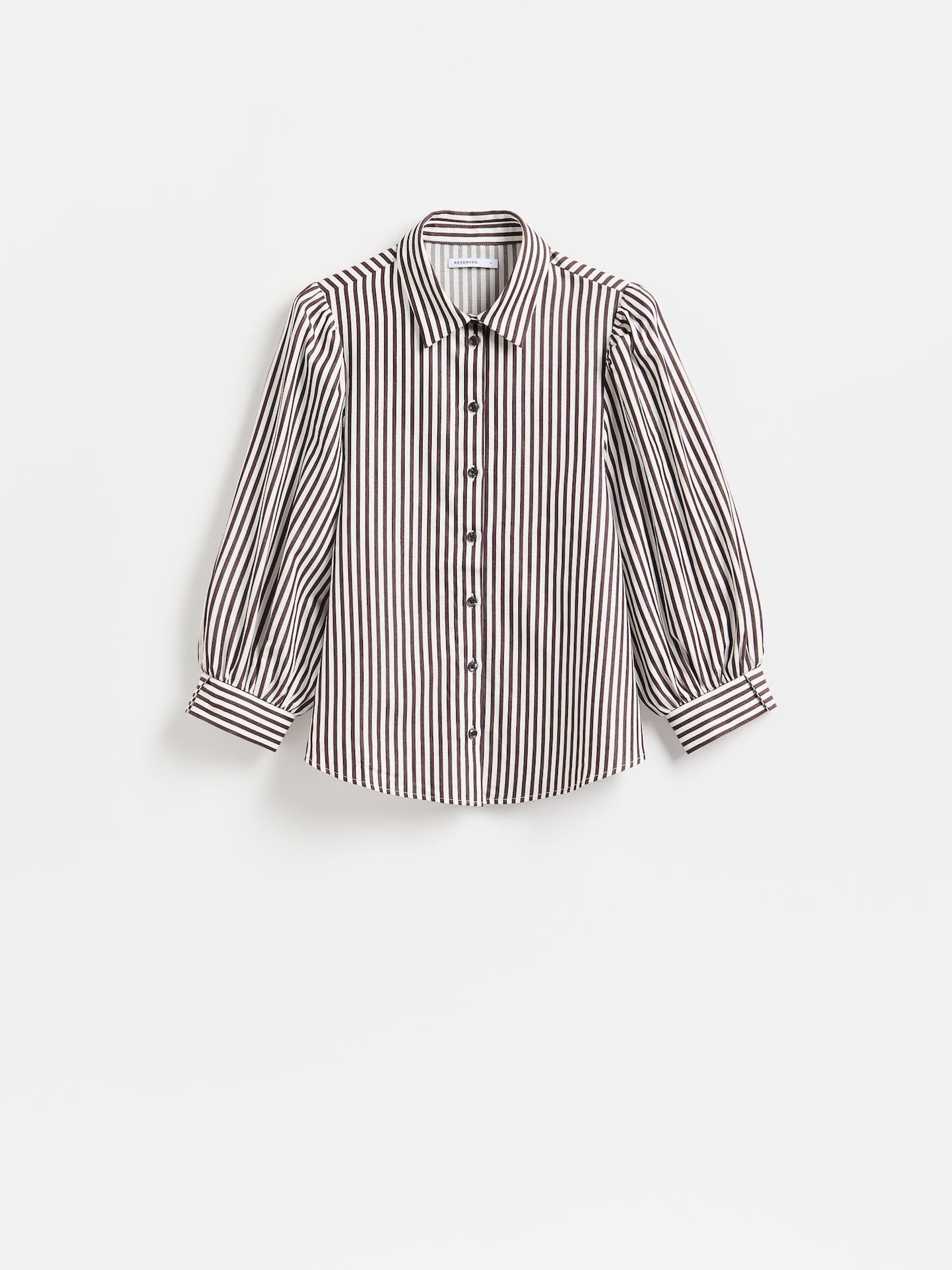 Brown Cotton Shirt With Puff Sleeves, Brown, large image number 3