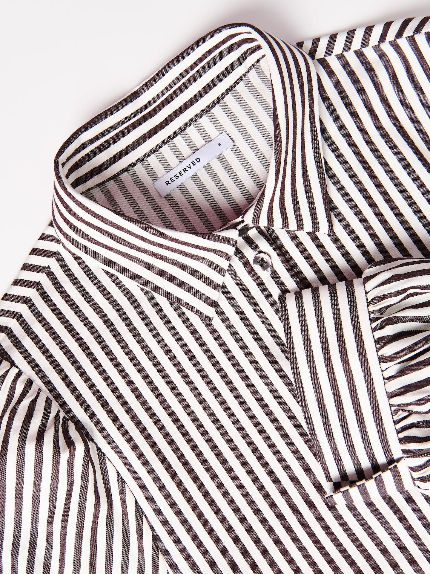 Brown Cotton Shirt With Puff Sleeves, Brown, large image number 4