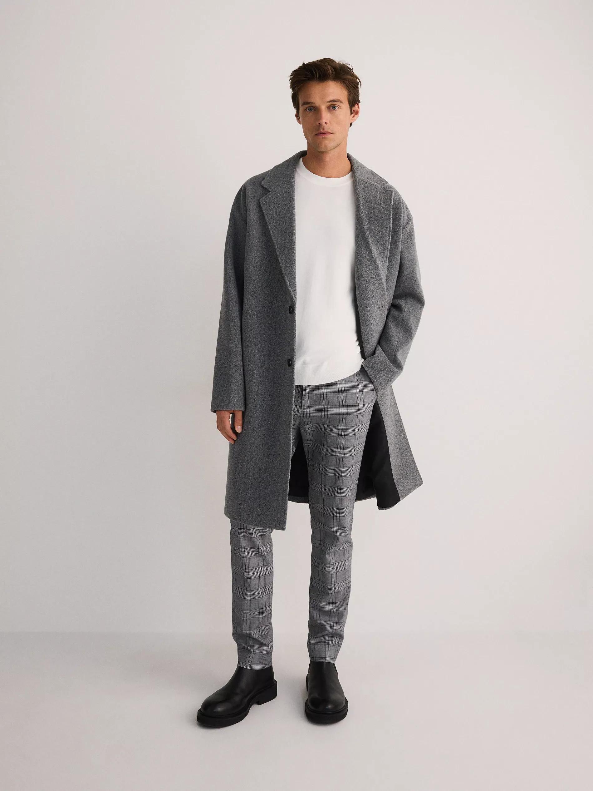 Grey Slim Chino Pants With Added Viscose, , large image number 1
