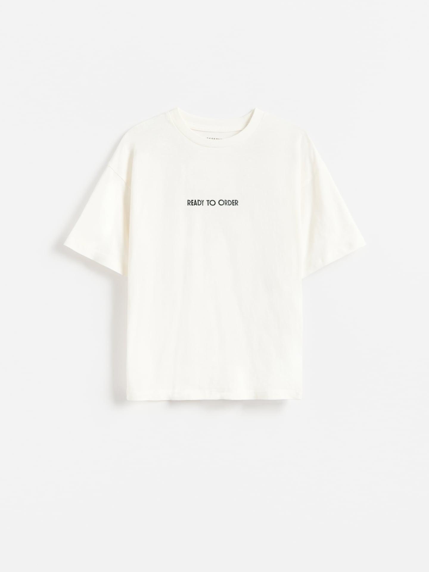 Cream T-Shirt With Print, Ivory, medium