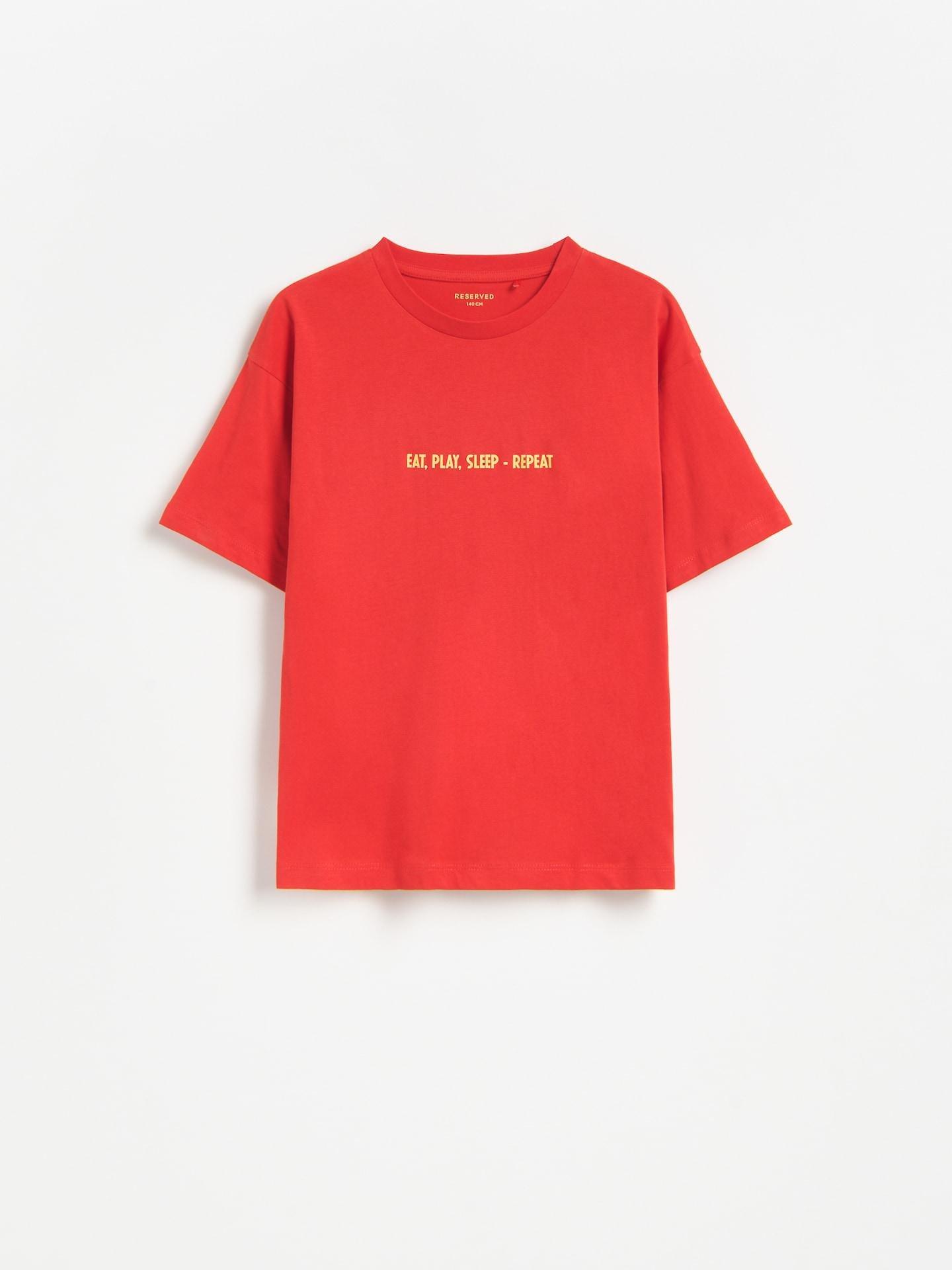 Red T-Shirt With Print, Red, medium