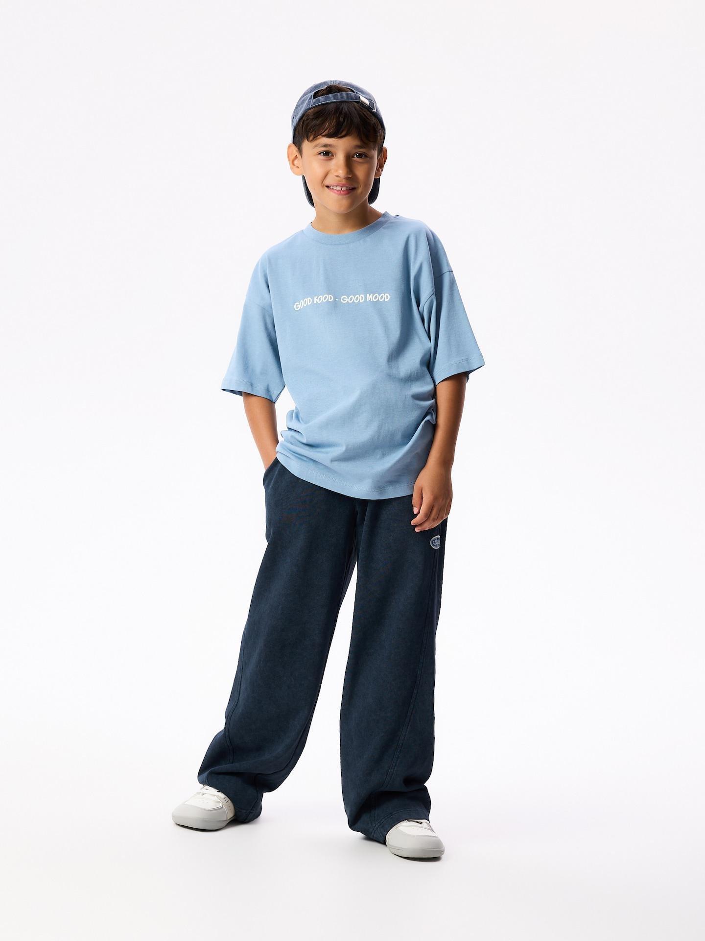 Blue T-Shirt With Print, Blue, medium