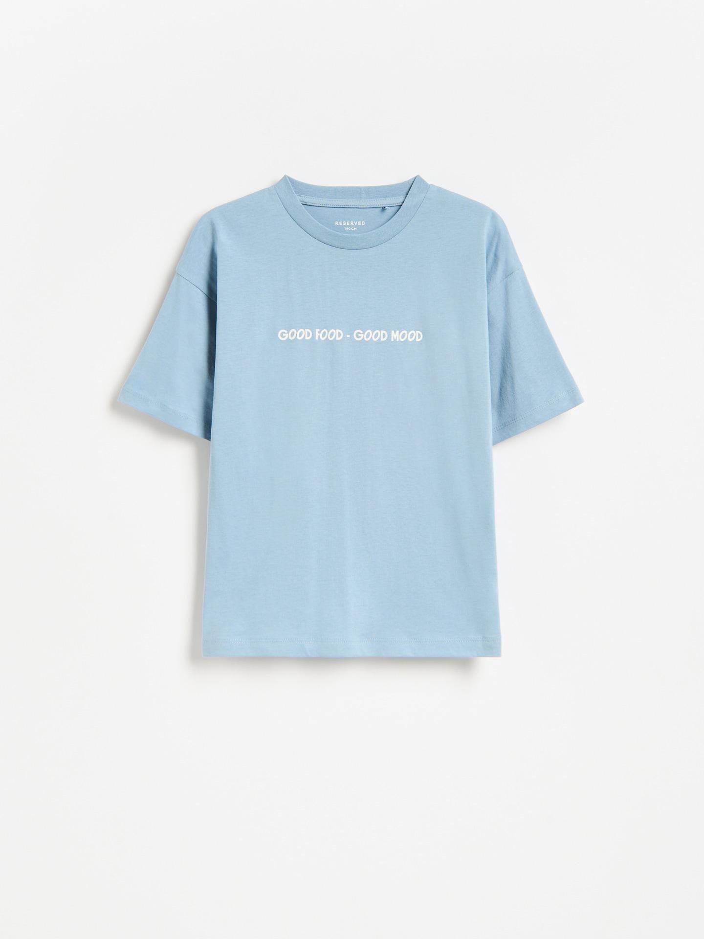 Blue T-Shirt With Print, Blue, medium