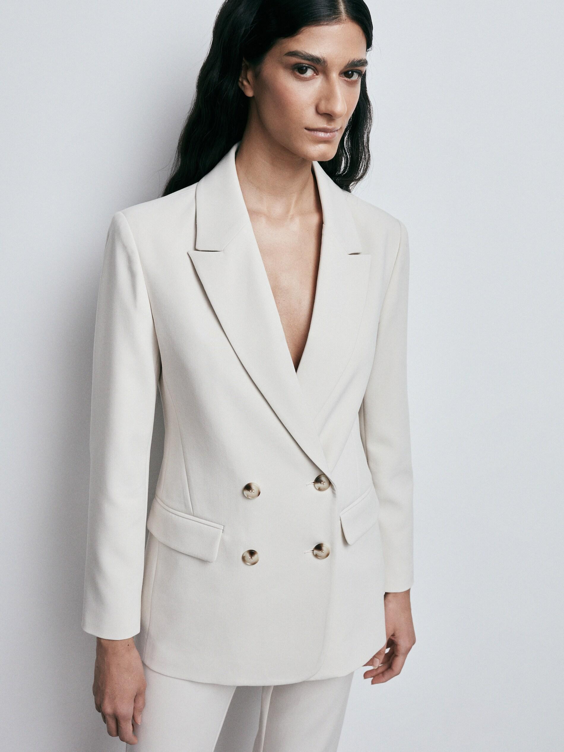 Nude Viscose Blazer , , large image number 0