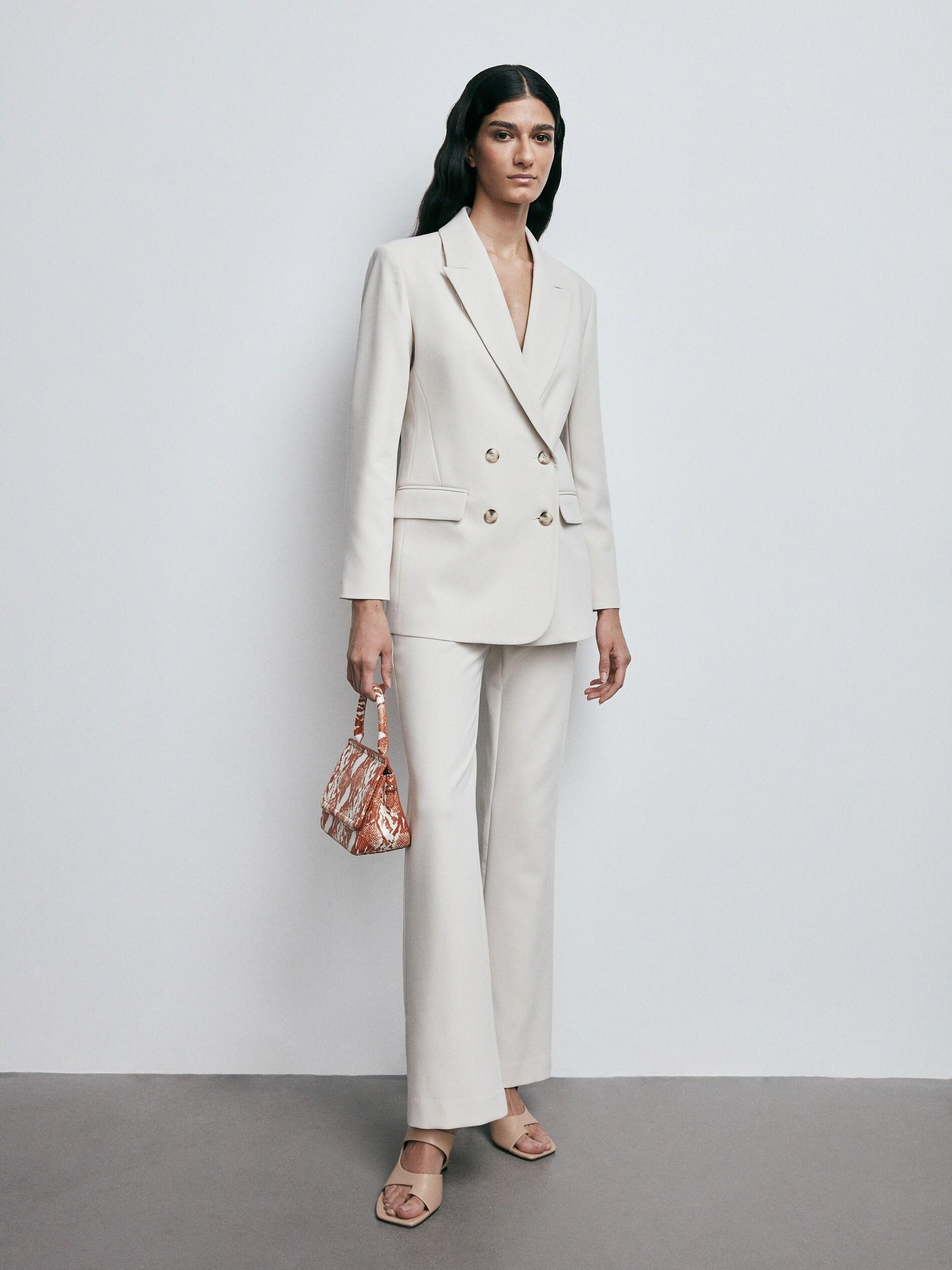 Nude Viscose Blazer , , large image number 1
