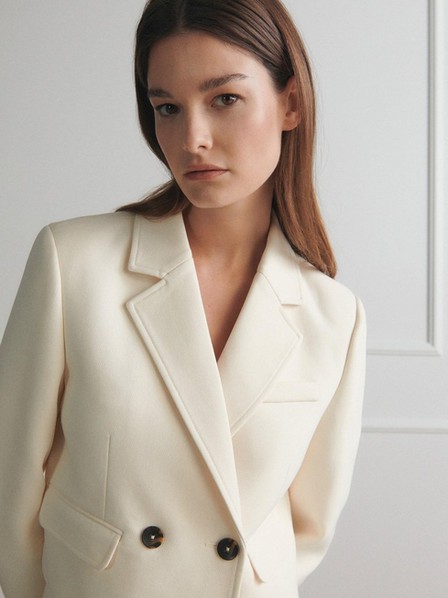 Reserved - Nude Double Breasted Jacket