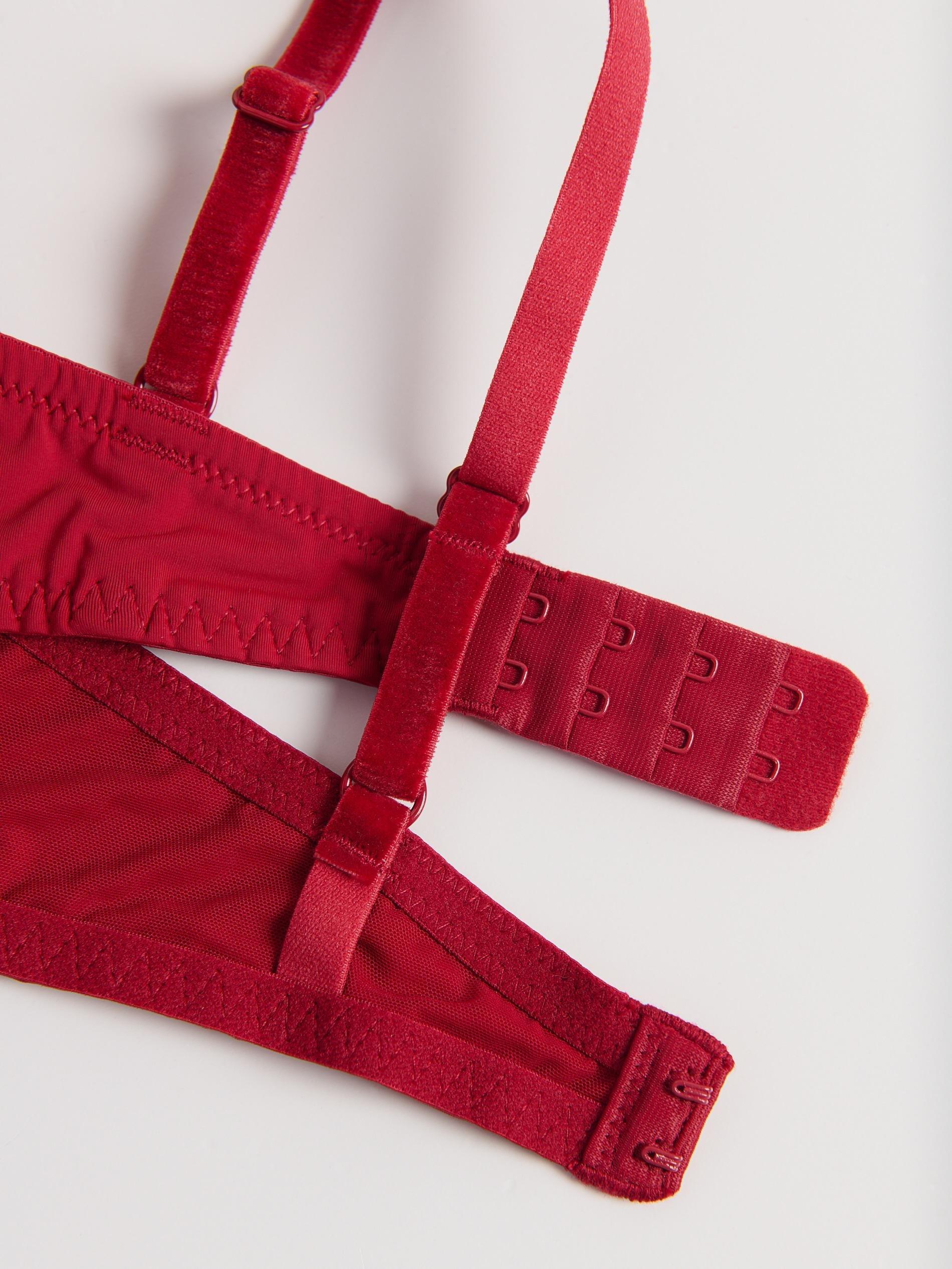 Red Lace Push Up Bra, Red, large image number 4