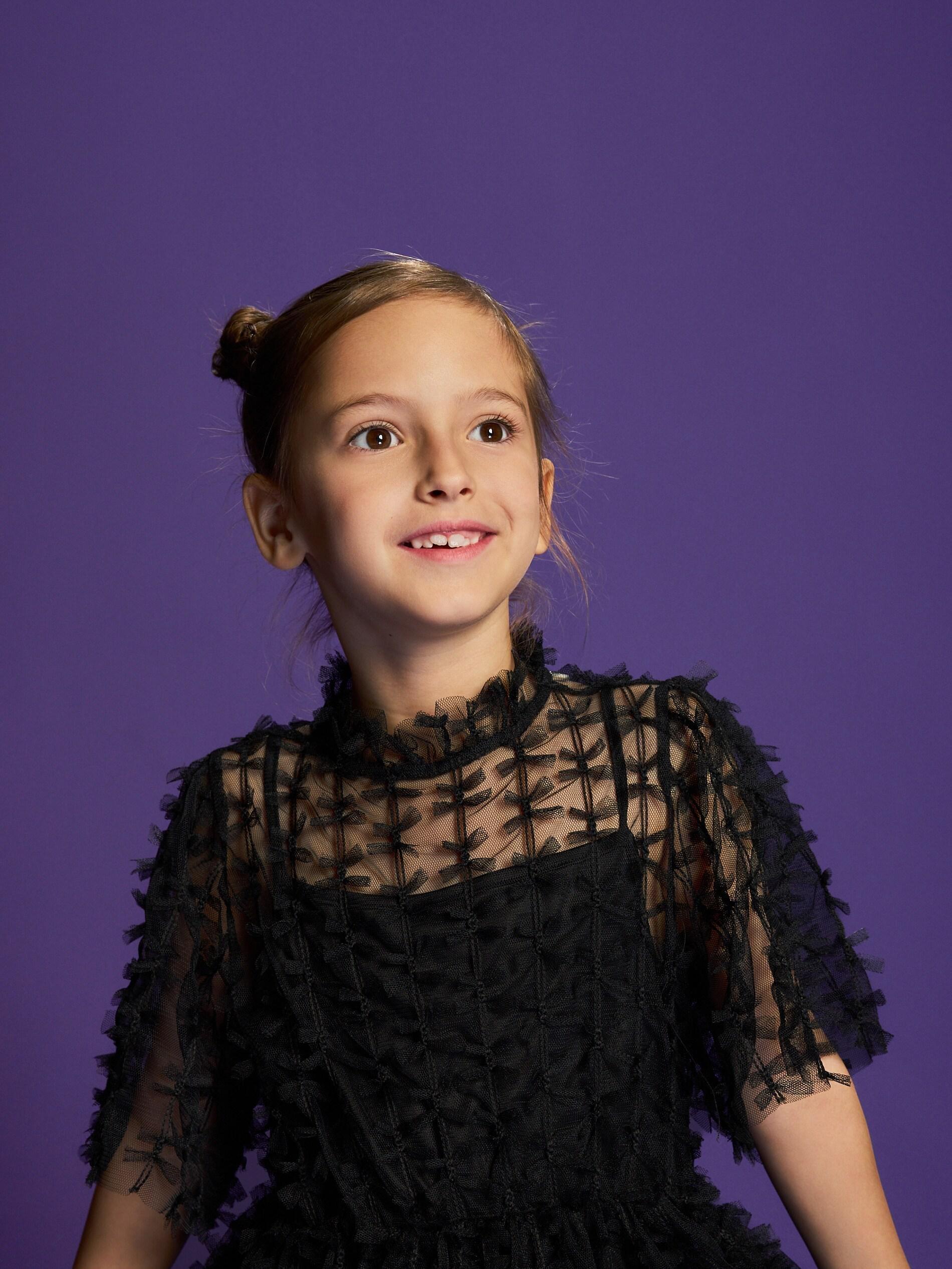 Black Tulle Dress With Bows, Kids Girls, Black, large image number 2