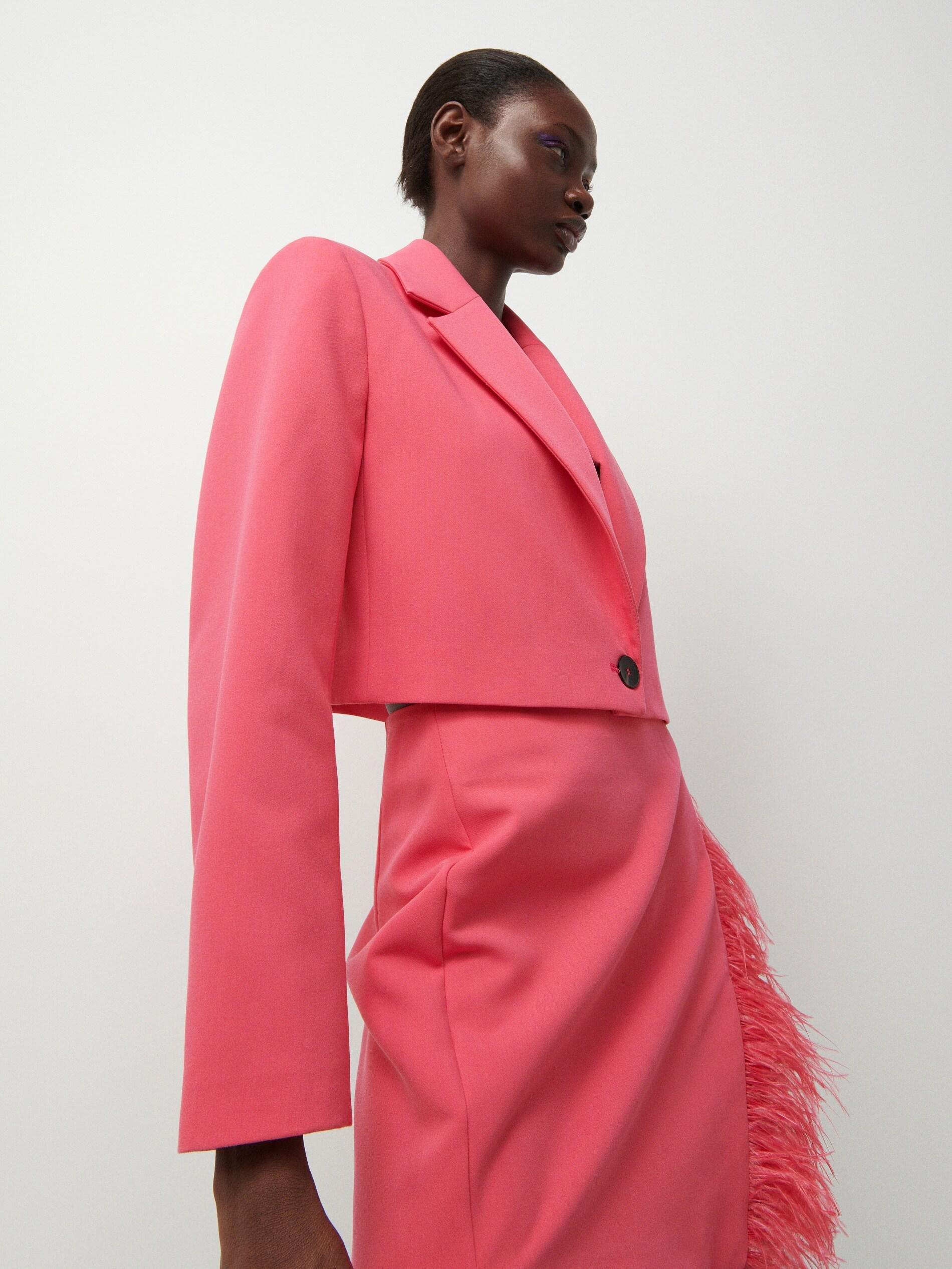 Coral Cropped Blazer, , large image number 1