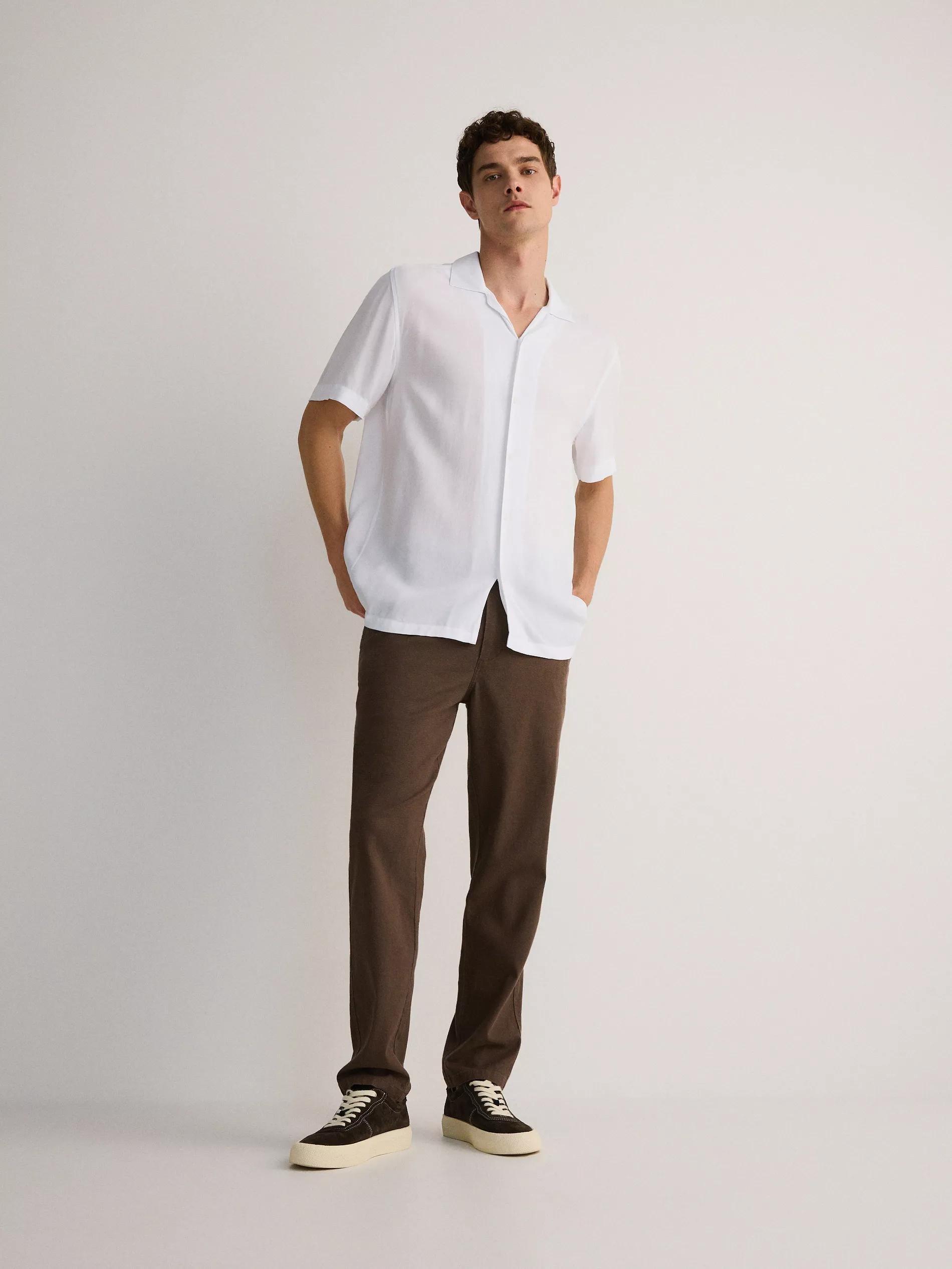 White Comfort Fit Buttoned Shirt, , large image number 4