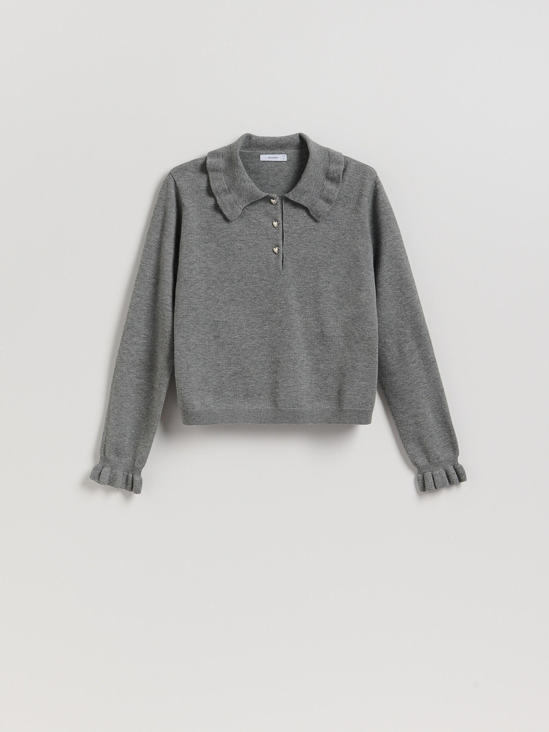 Grey Jumper With Ruffle Details, Grey, large image number 4