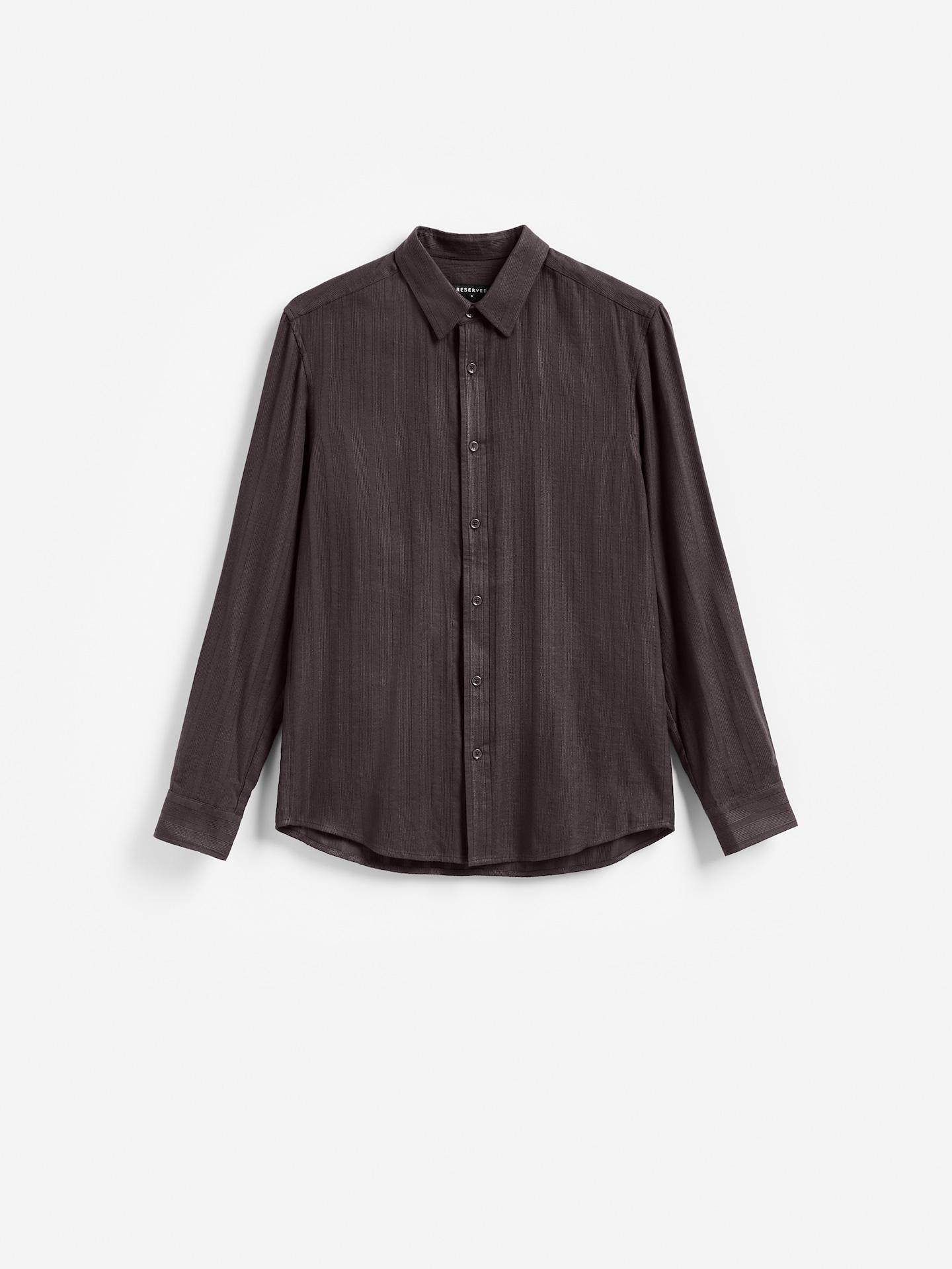 Brown Slim Fit Cotton Rich Shirt, Brown, large image number 4