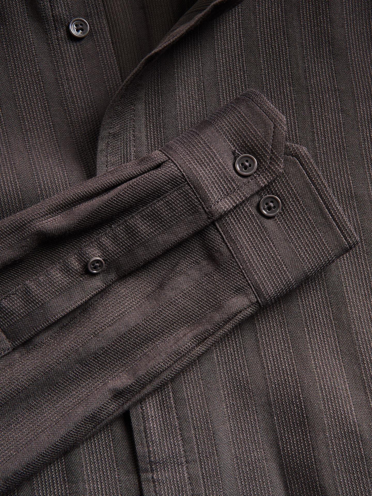 Brown Slim Fit Cotton Rich Shirt, Brown, large image number 5