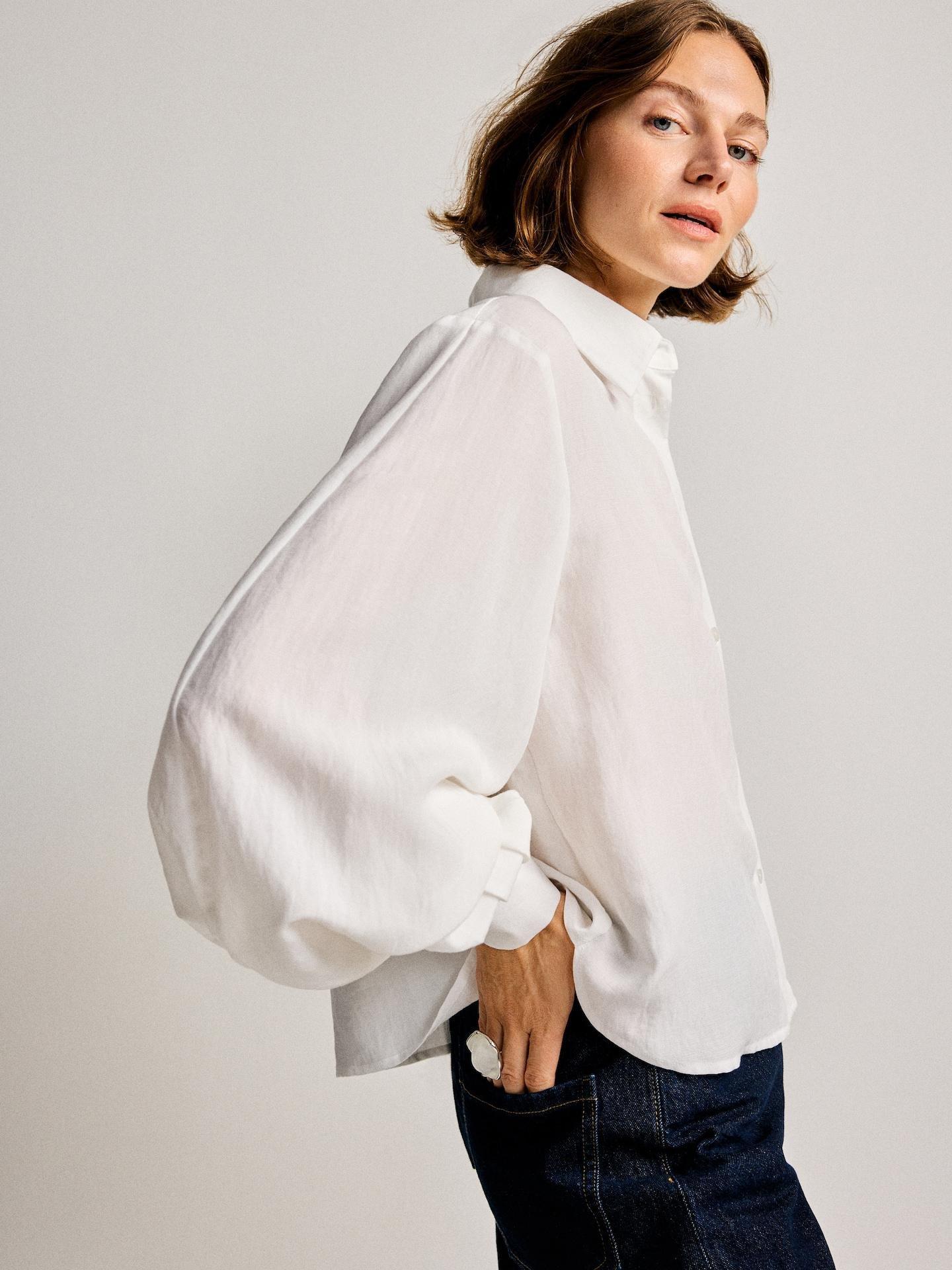 White Shirt With Lyocell, White, medium