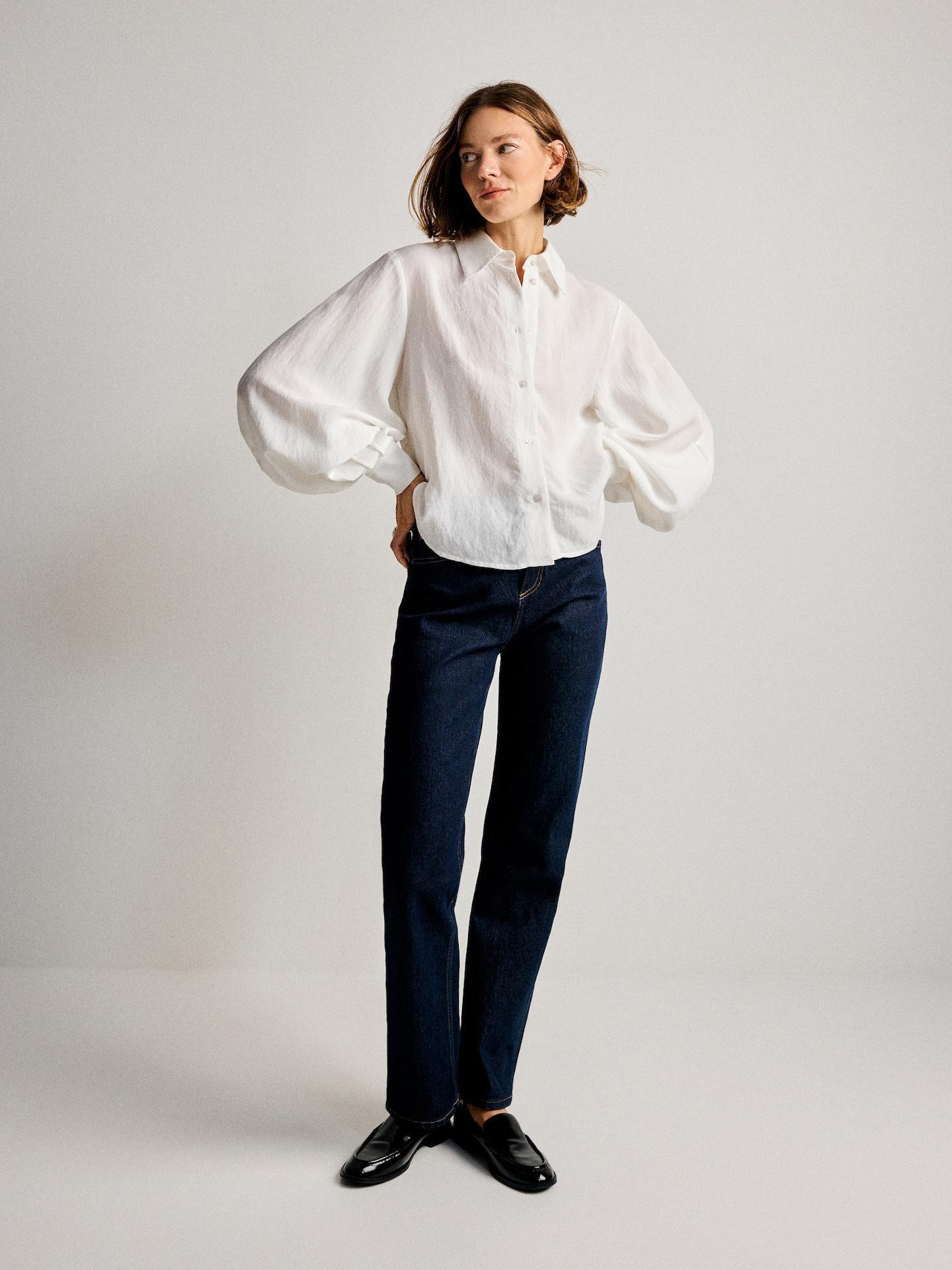 White Shirt With Lyocell, White, medium