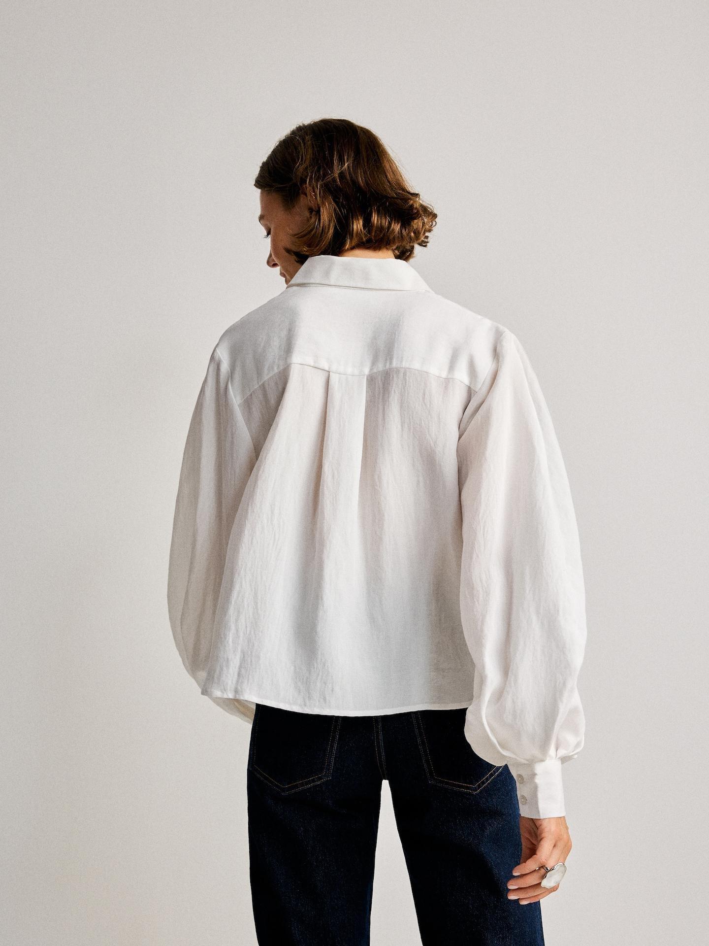 White Shirt With Lyocell, White, large image number 3