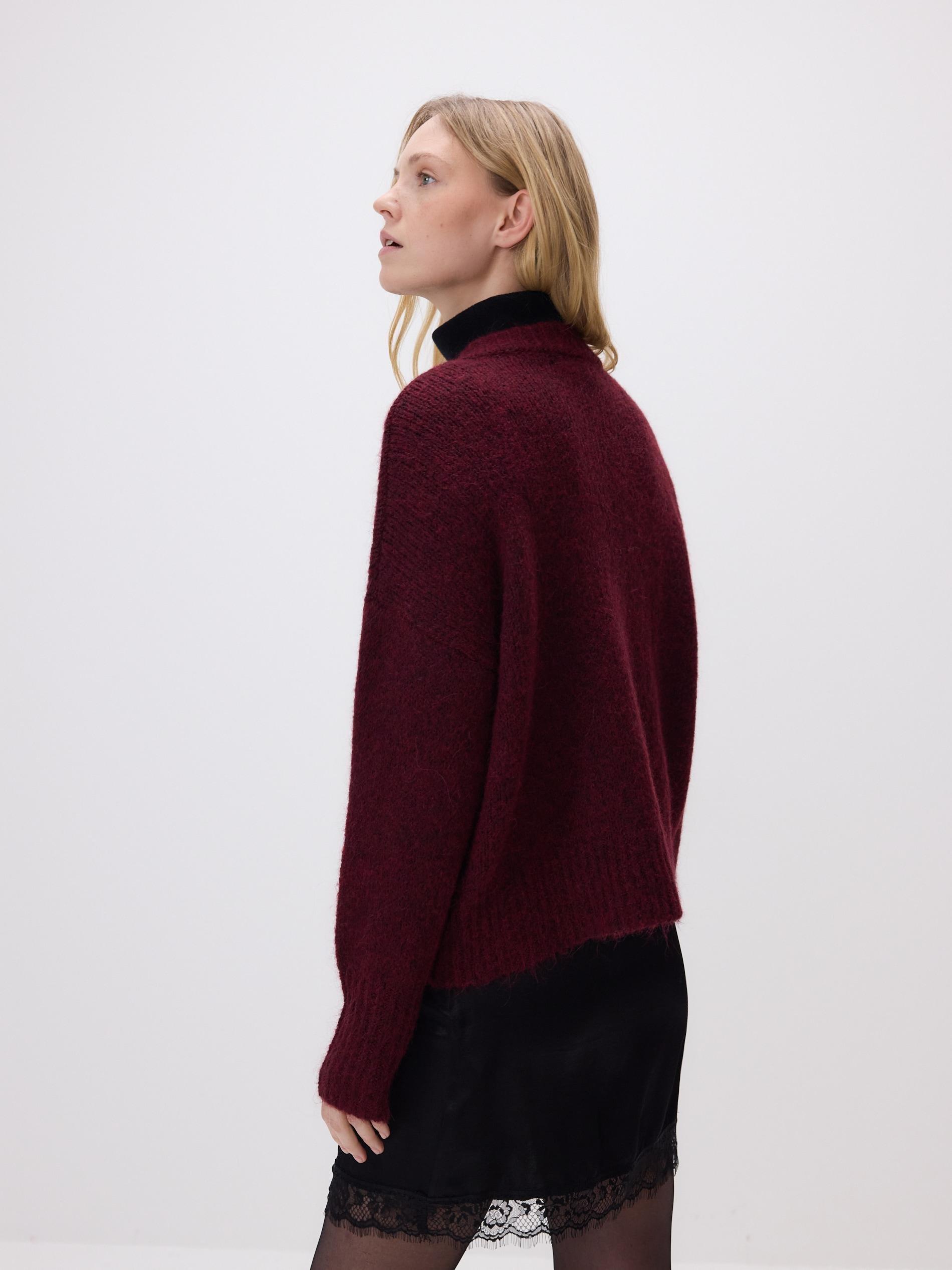 Burgundy Cardigan With Decorative Buttons, Burgundy, large image number 3