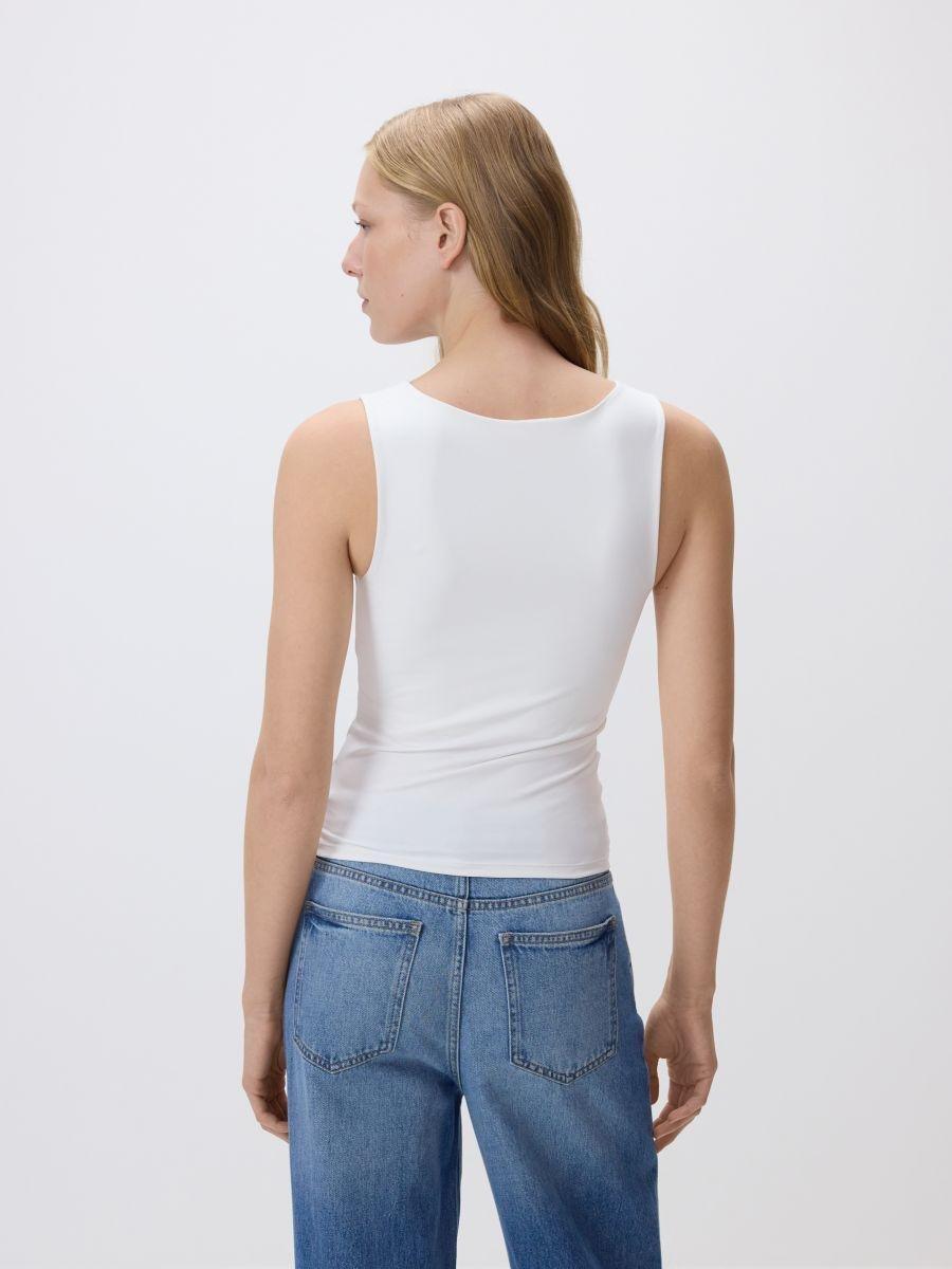 White Simple Top, White, medium