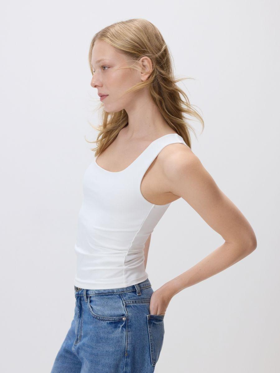 White Simple Top, White, medium