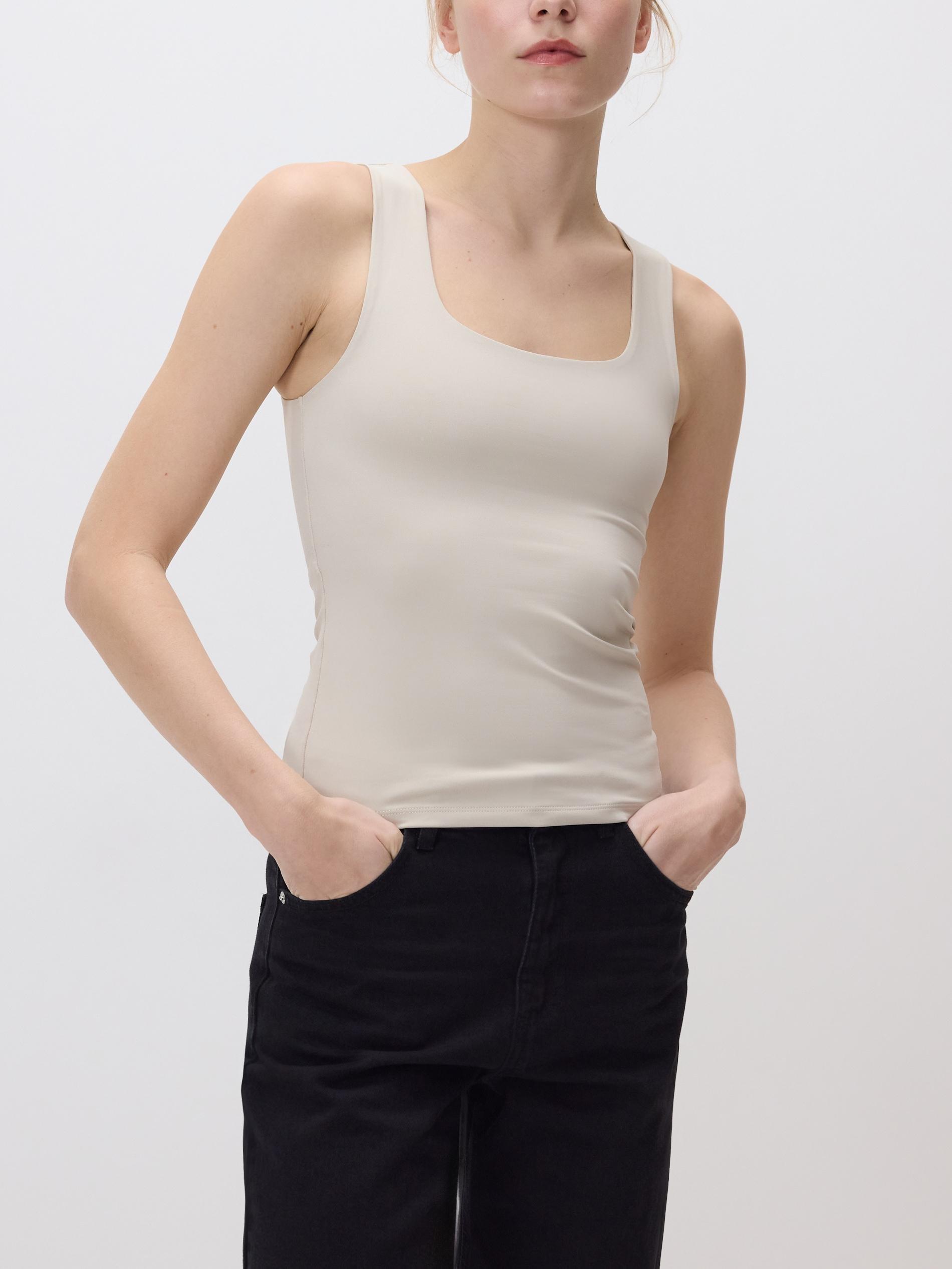 Beige Plain Top, Beige, large image number 0