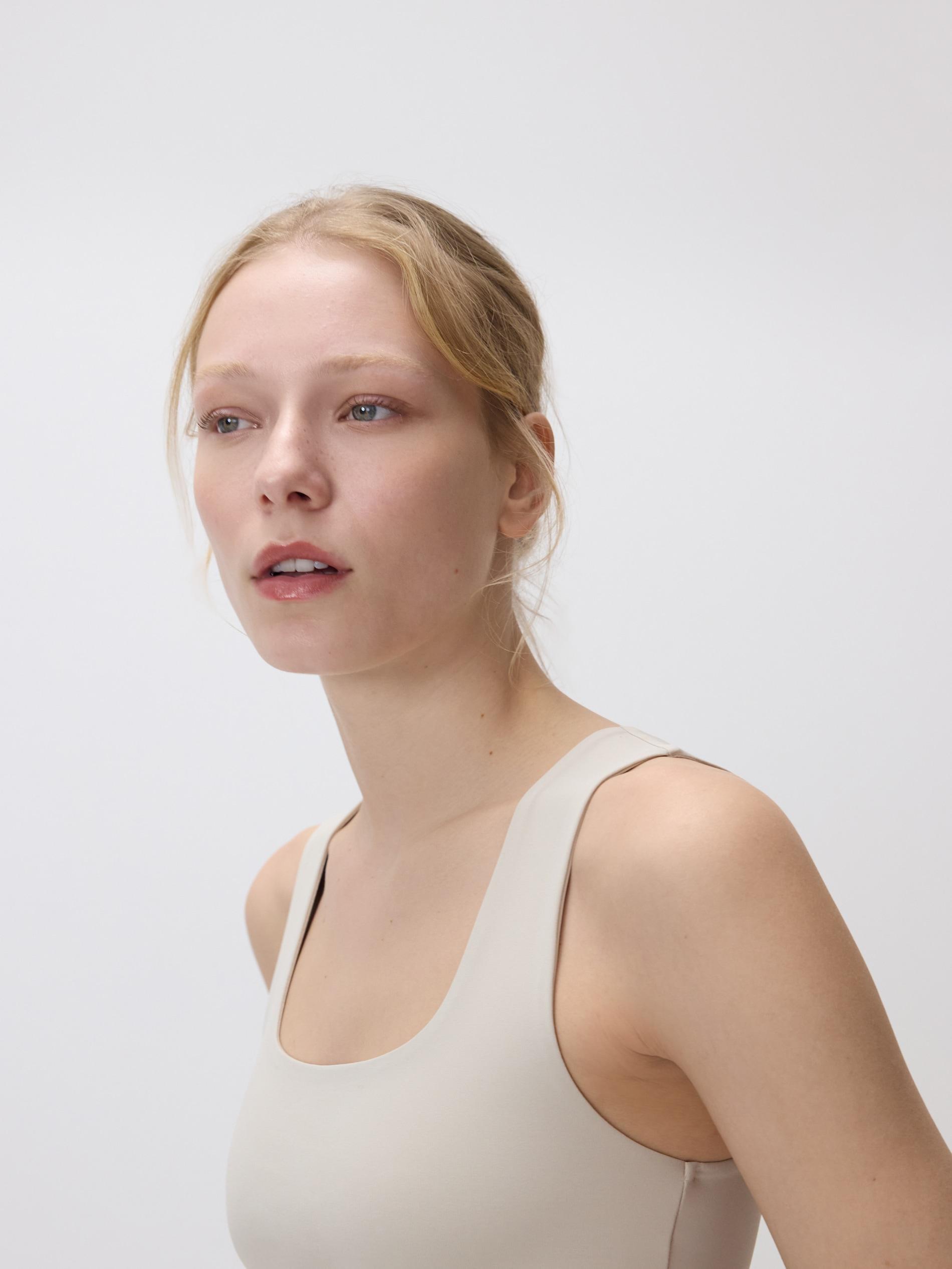 Beige Plain Top, Beige, large image number 2