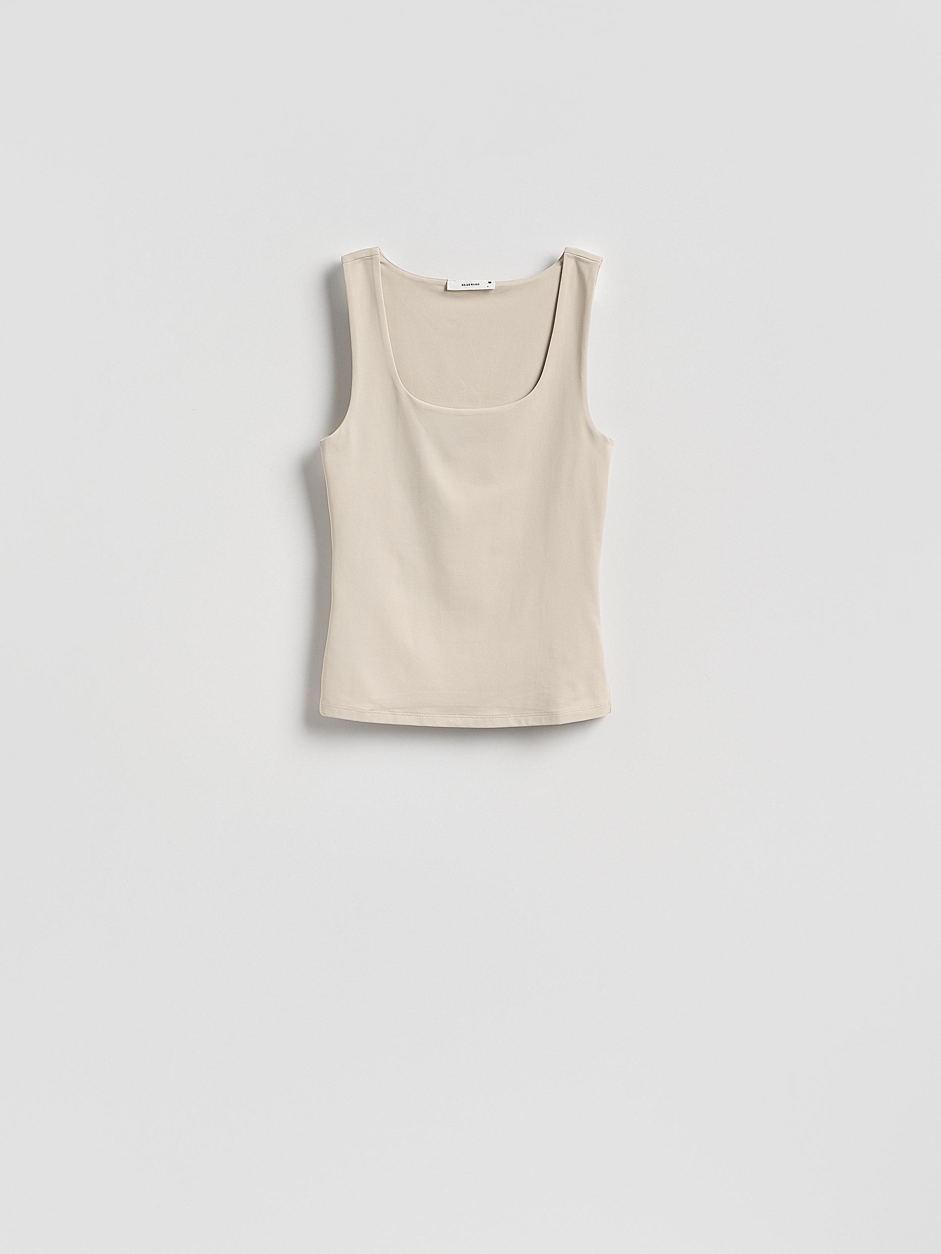 Beige Plain Top, Beige, large image number 4