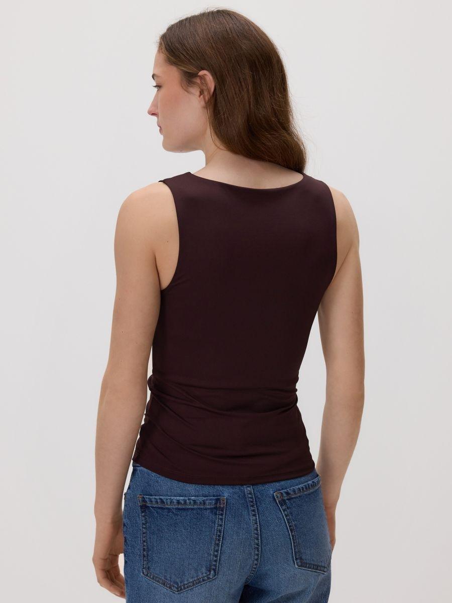 Brown Simple top, Brown, medium